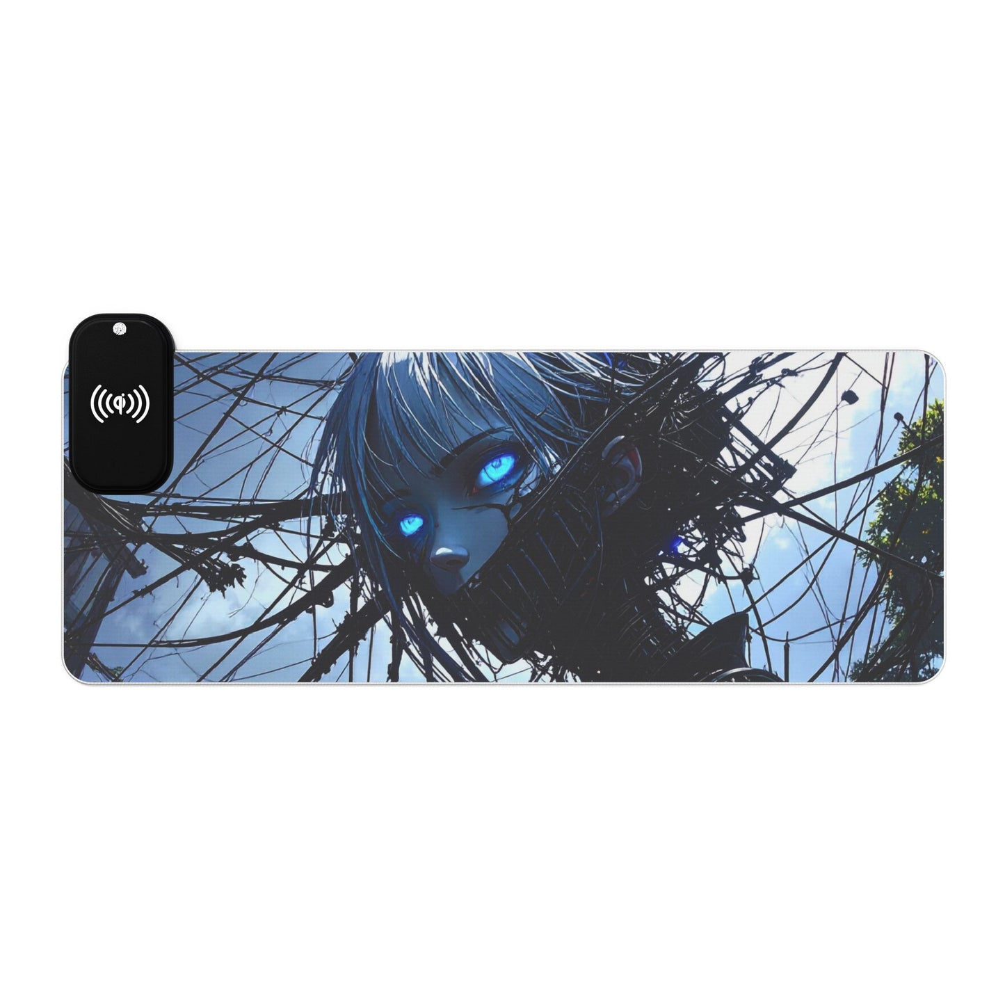 LED Gaming Mouse Pad with Wireless Charging - Futuristic Design for Gamers, Perfect for Home Office, PC Setup, Gaming Desk