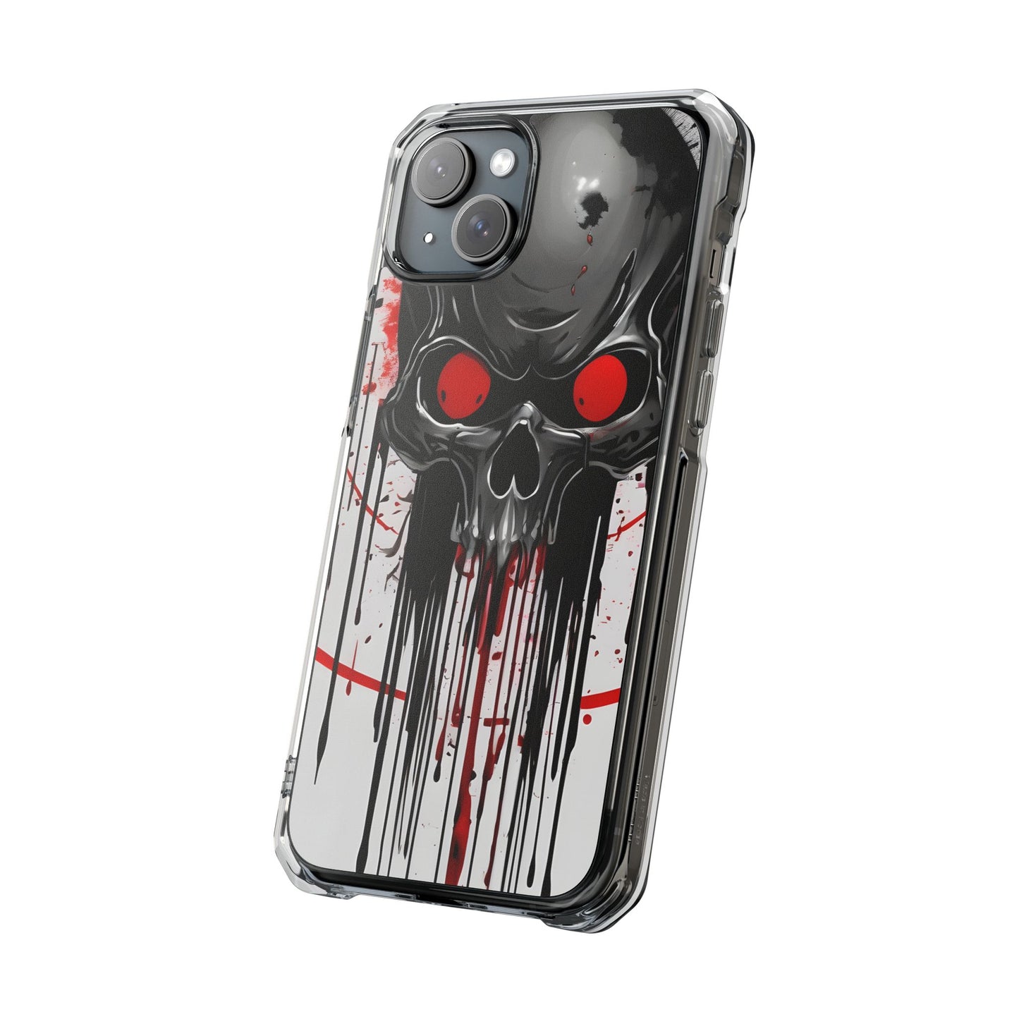 Edgy Skull Design Phone Case, Unique Protective Case, Magnetic Impact Case, Halloween Gift, Skull Lover Accessory