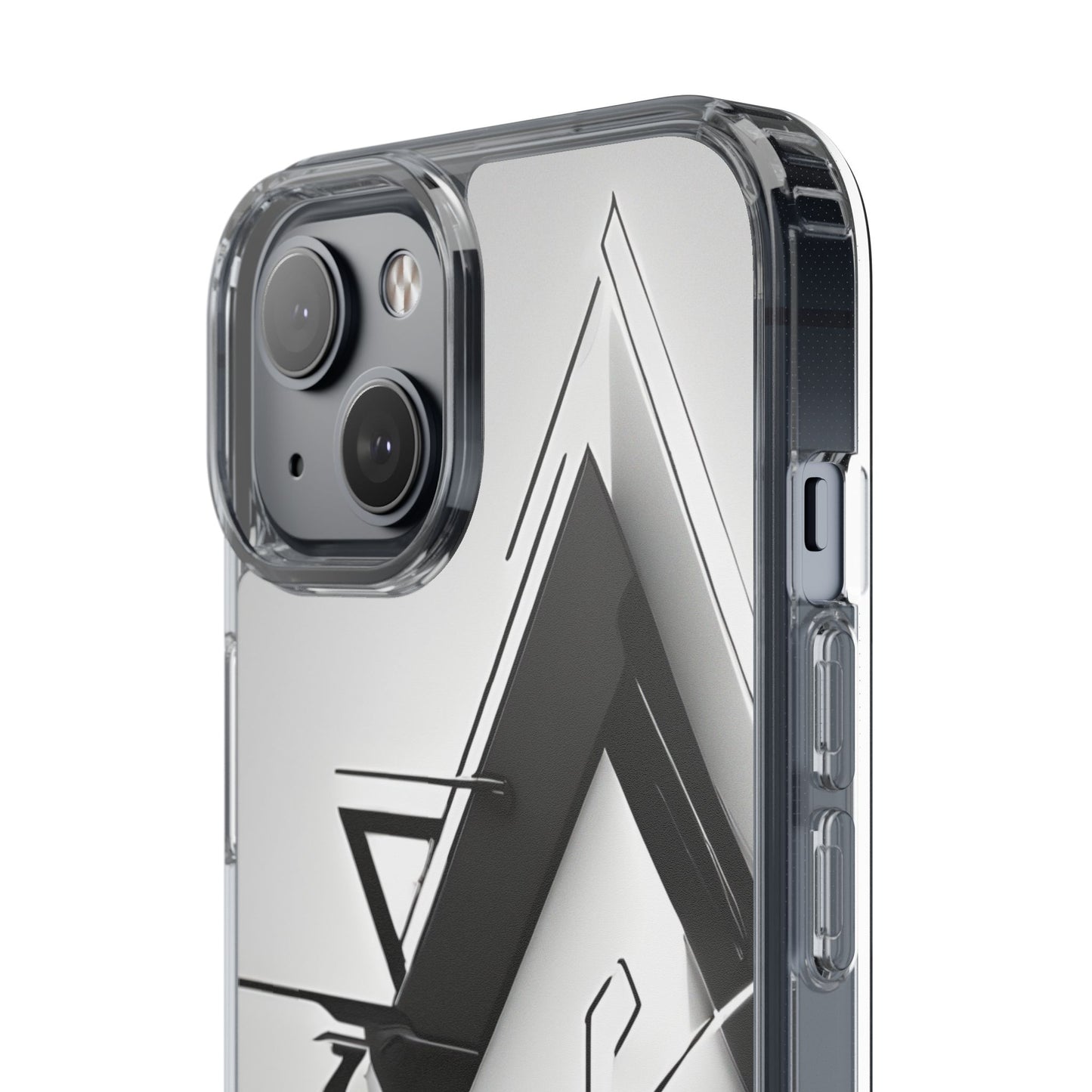 Clear Phone Case with Abstract Edgy Design Print