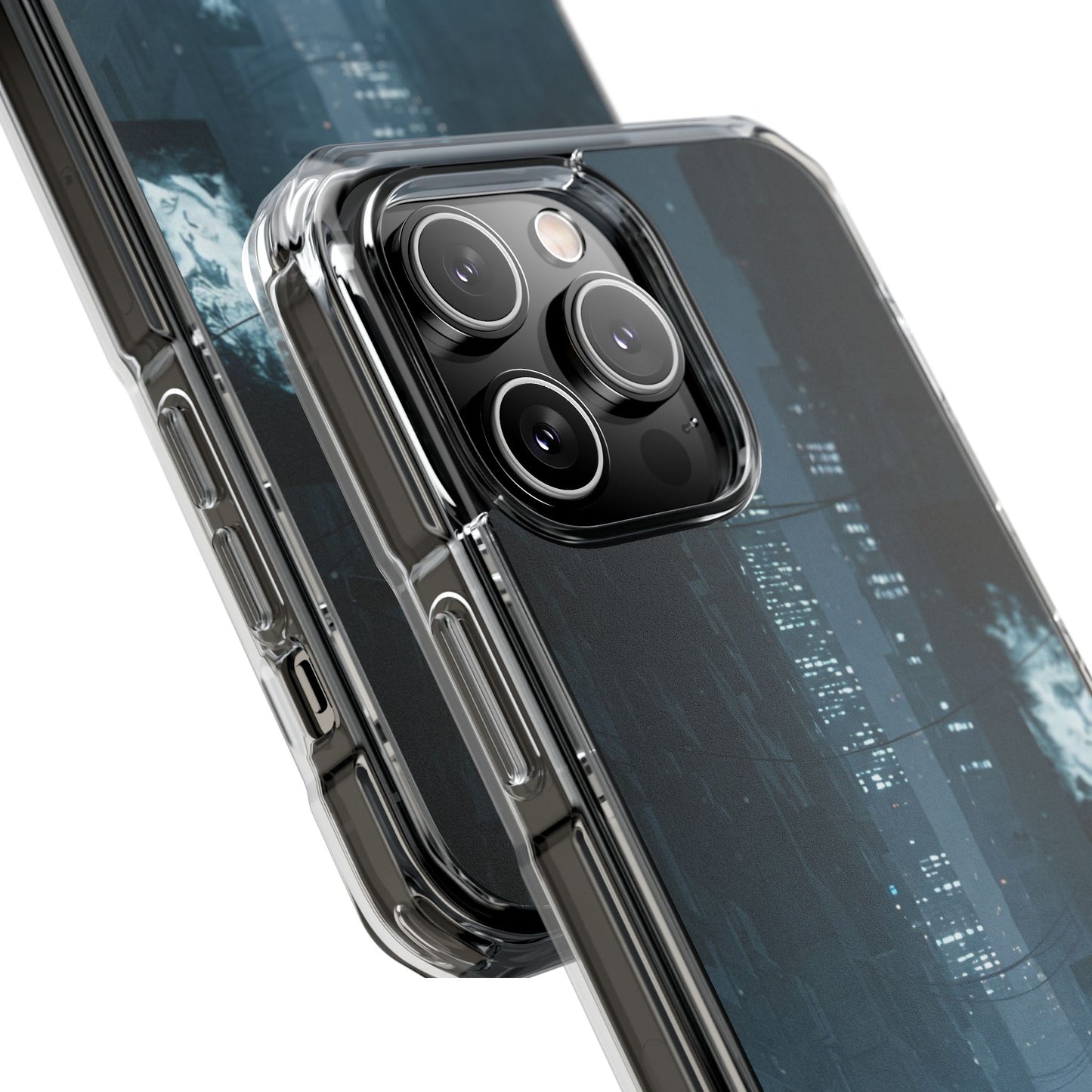 Magnetic Clear Impact Cases for Phones | Urban Nightscape Design | Unique Phone Accessories, Gift for Tech Lovers, Protective Cases