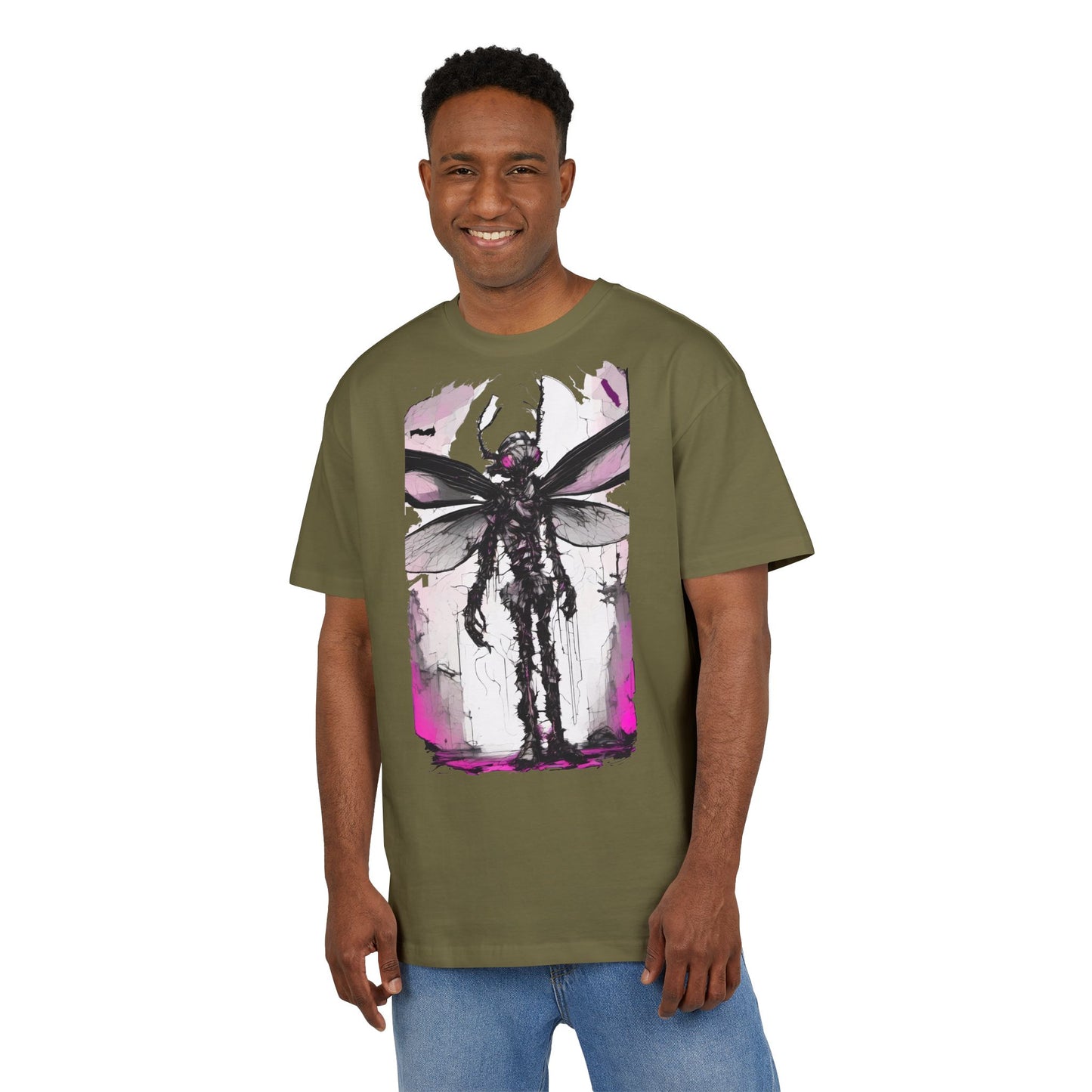 Edgy Artistic Oversize Tee, Graphic Tee, Unisex Shirt, Casual Wear, Statement Piece, Gift for Art Lovers