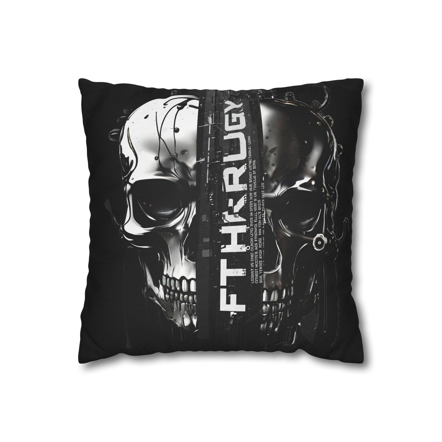 Gothic Skull Pillowcase - Edgy Home Decor, Alternative Gift, Bedroom Accent, Halloween Decor, Boho Pillow Cover