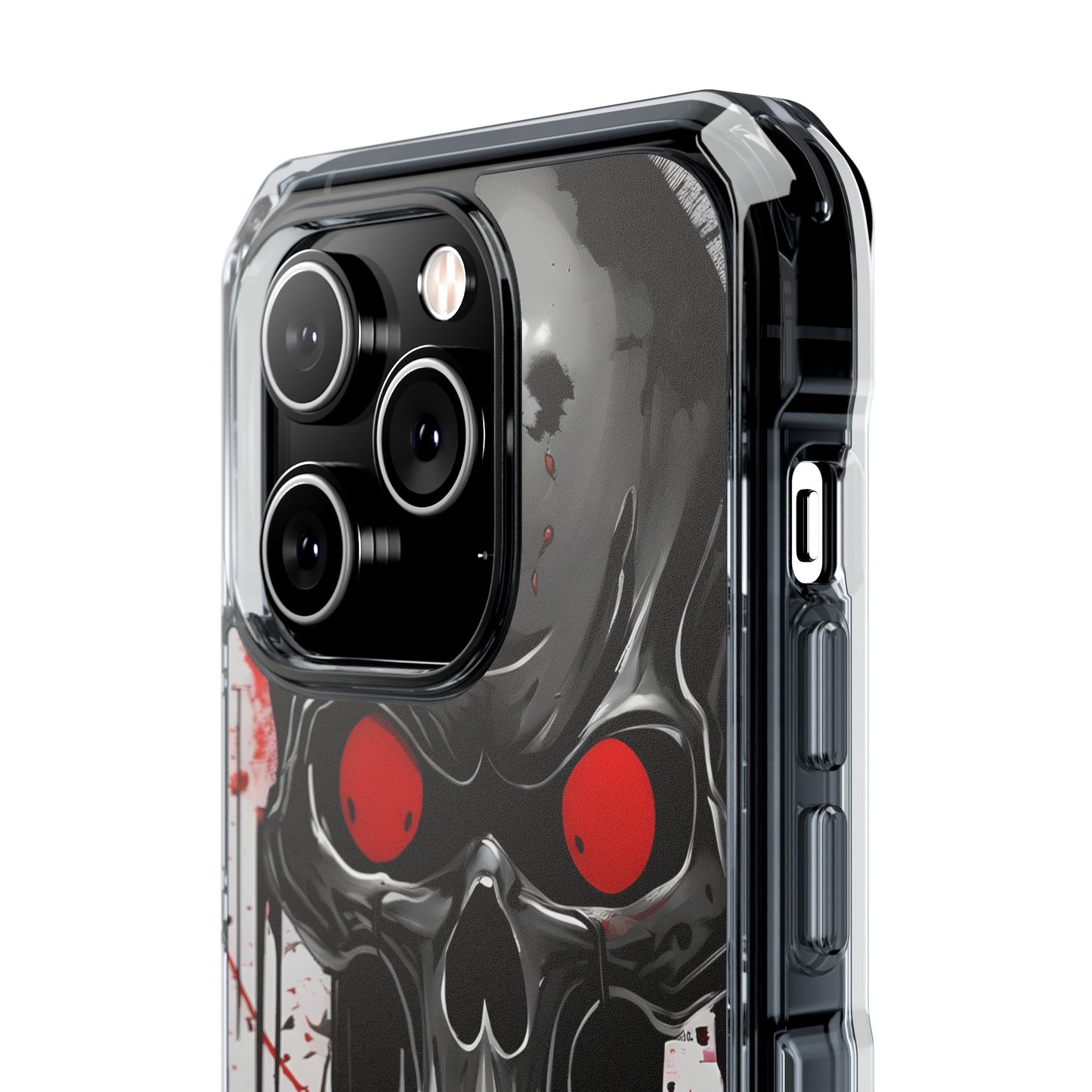 Edgy Skull Design Phone Case, Unique Protective Case, Magnetic Impact Case, Halloween Gift, Skull Lover Accessory