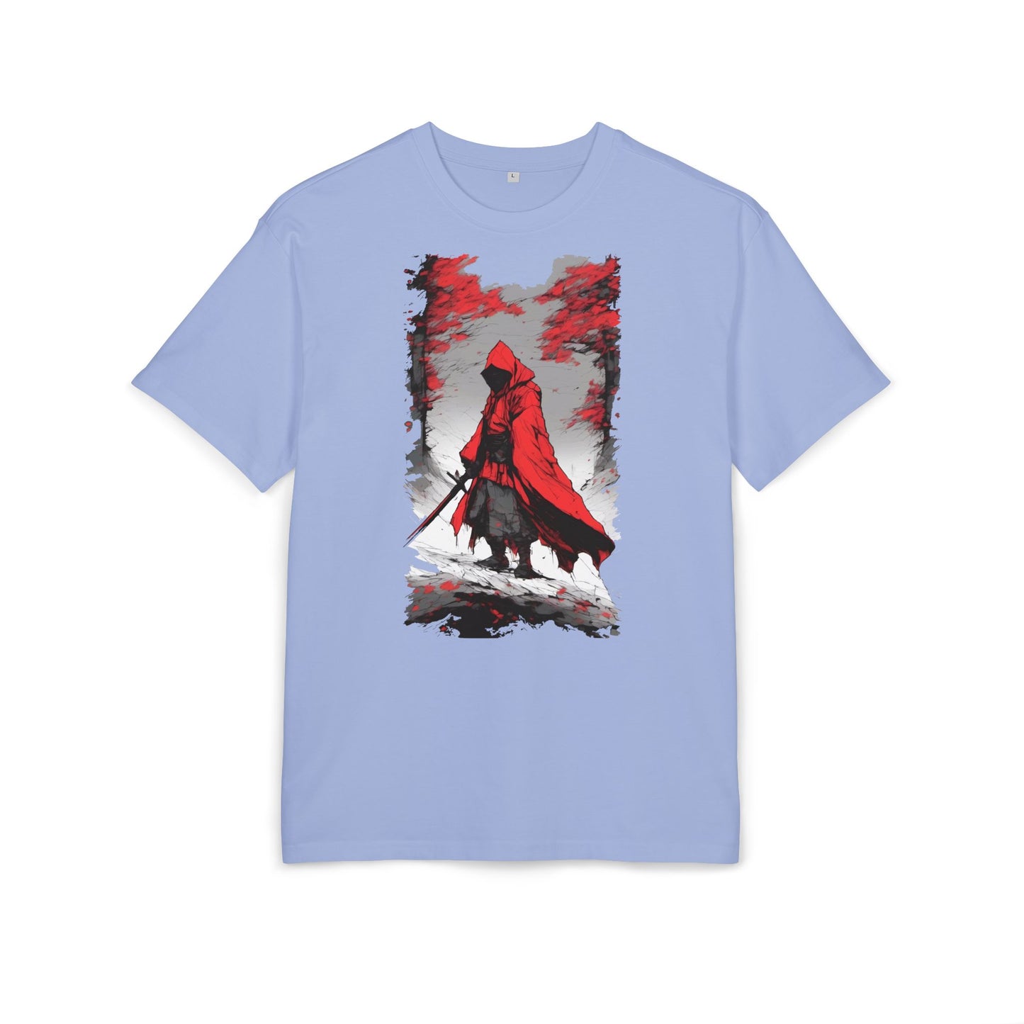 Stylish Unisex Heavy Oversize Tee - Red Hooded Figure Design, Graphic Tee, Casual Wear, Streetwear, Gifts for Men and Women