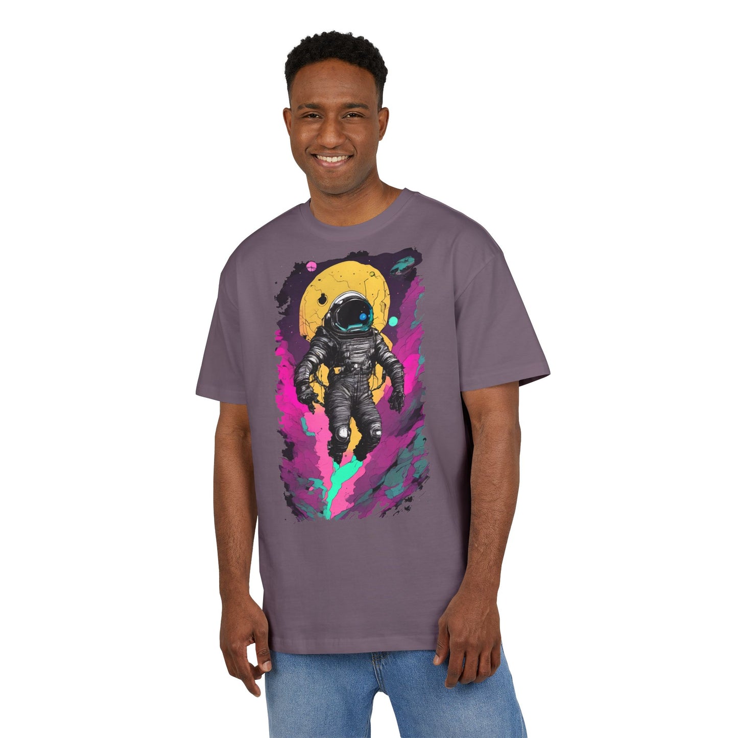 Cosmic Astronaut Tee, Unisex Oversize Tee, Space Graphic Shirt, Retro Astronaut T-Shirt, Gift for Space Lovers, Unique Graphic Tee