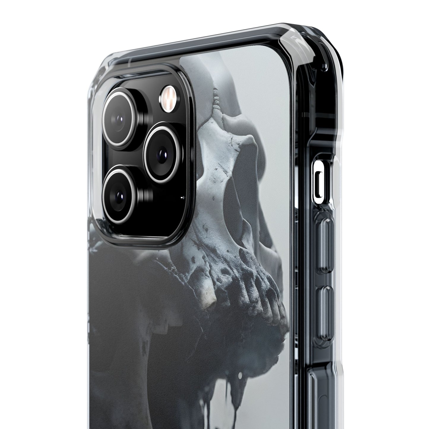 Unique Skull Design Magnetic Clear Impact Cases, Skull Phone Cases, Gothic Accessories, Halloween Gifts, Edgy Mobile Covers