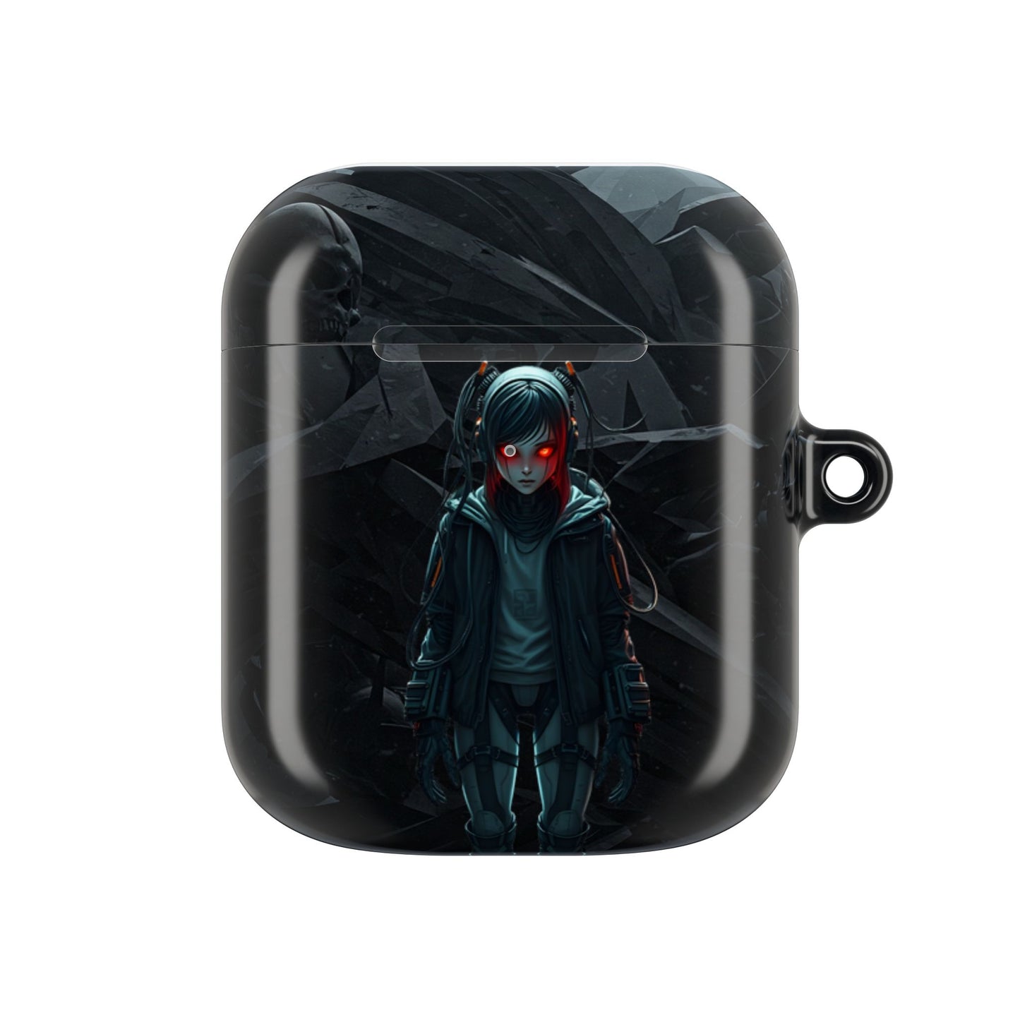 Edgy AirPod Case for Teens, Stylish Headphone Cover, Trendy Tech Accessory, Perfect for Gift Giving, Black Minimalist Design