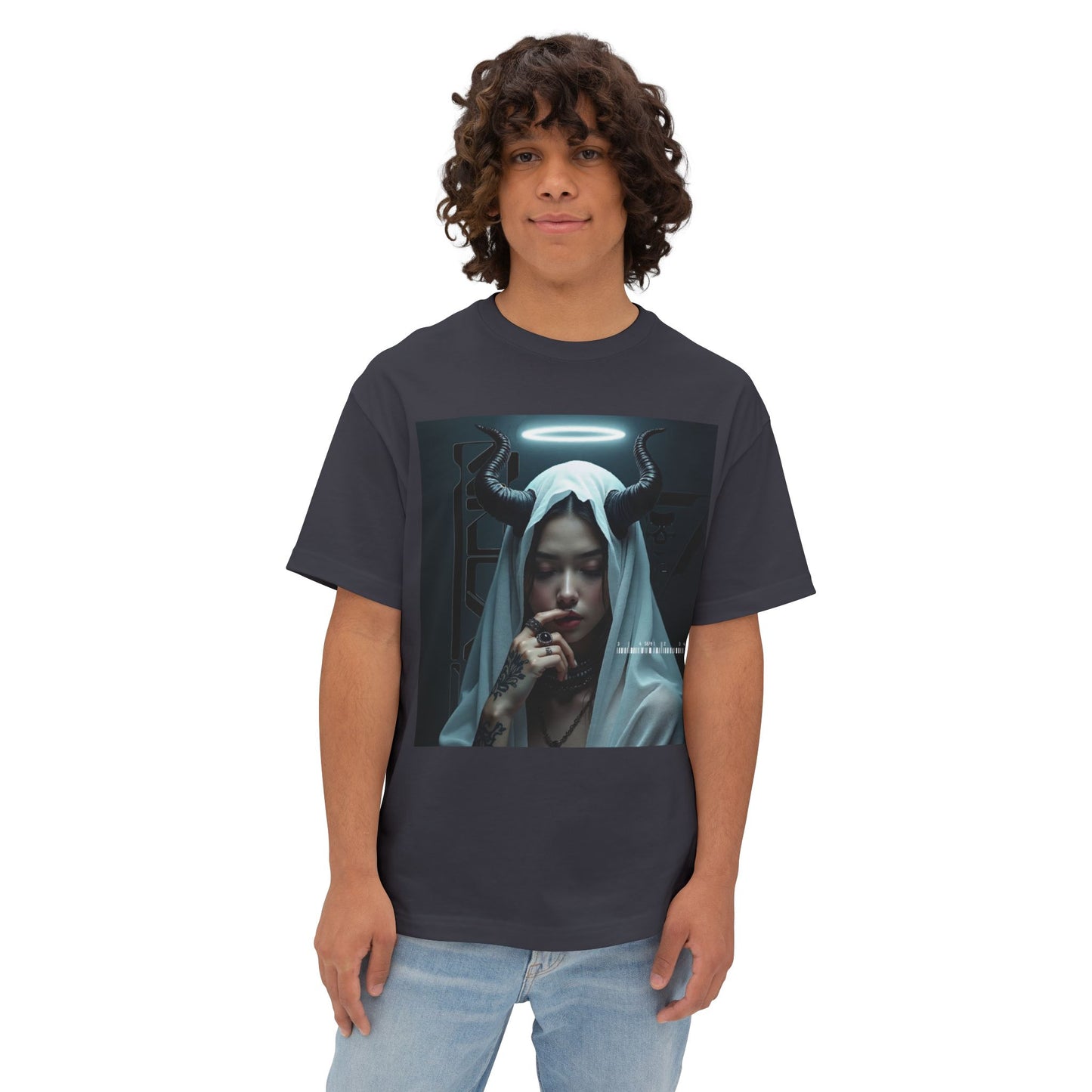 Gothic Inspired Oversized Tee - Perfect for Halloween, Music Festivals, Casual Wear, Alternative Fashion, Unique Gift Ideas