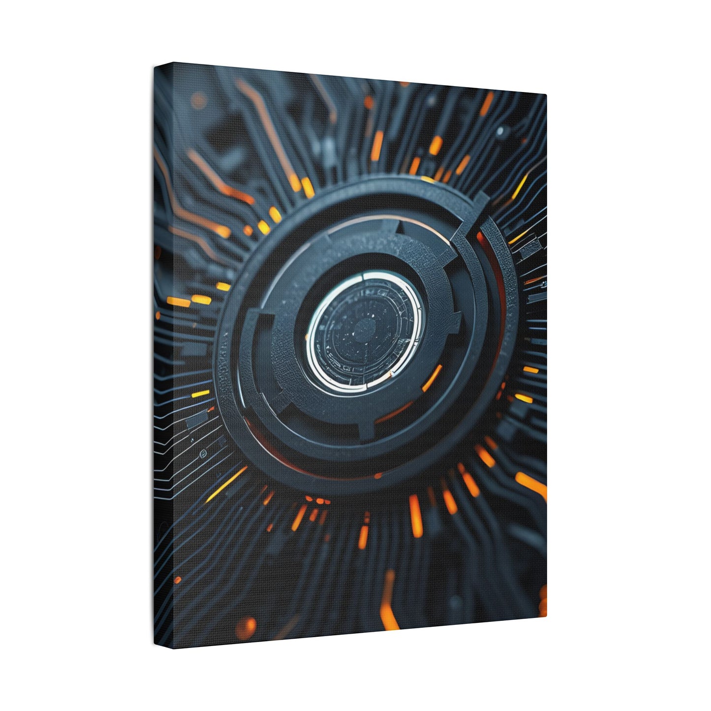 Futuristic Satin Canvas Wall Art, Modern Home Decor, Tech-Inspired Art Print, Unique Gift Idea, Abstract Wall Decoration, Cyberpunk Art