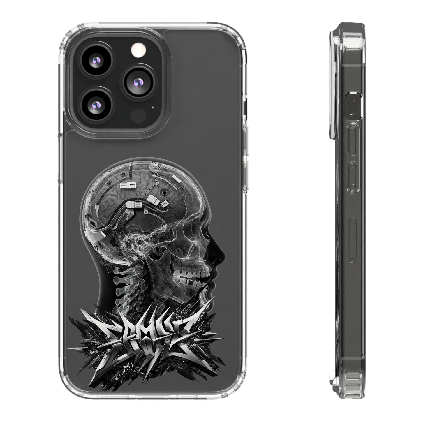 Skull Design Clear Phone Case - Unique Aesthetic for Tech Lovers