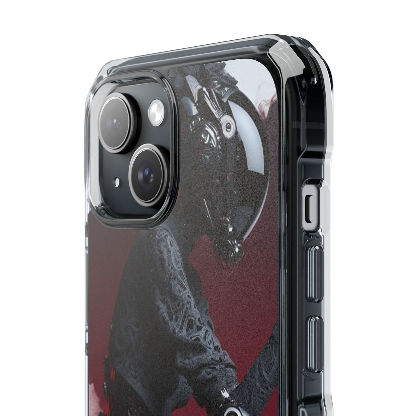 Cyber Design Magnetic Phone Case, Clear Mobile Cover, Gothic Style, Halloween Gift, Celestial Protection Accessory