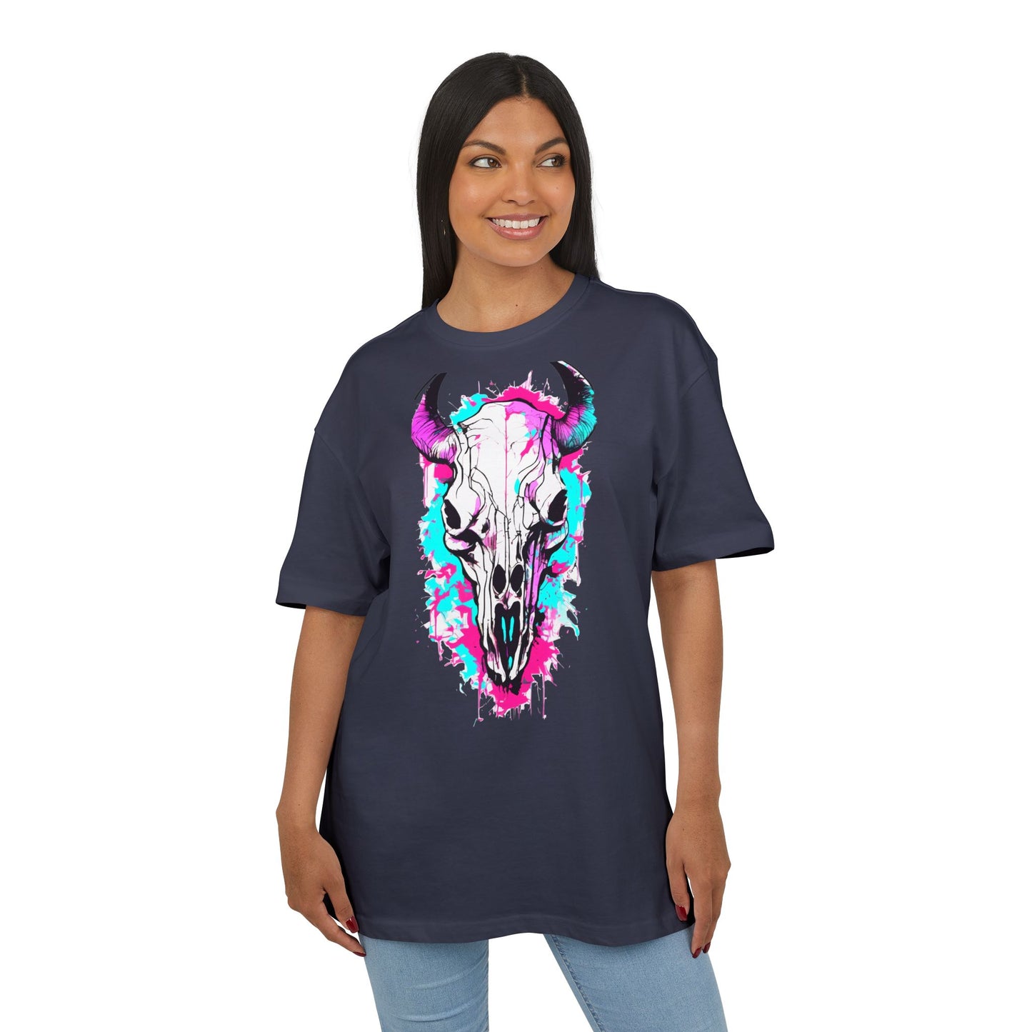 Vibrant Skull Graphic Tee for Art Lovers, Casual Wear, Unique Gift, Festival Apparel, Street Style Fashion