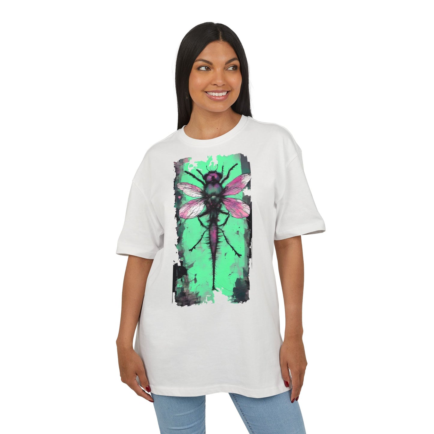Botanical Dragonfly Tee - Nature-Inspired Unisex Oversized Shirt, Boho Style, Eco-Friendly Gift, Relaxed Summer Top, Unique Graphic Tee