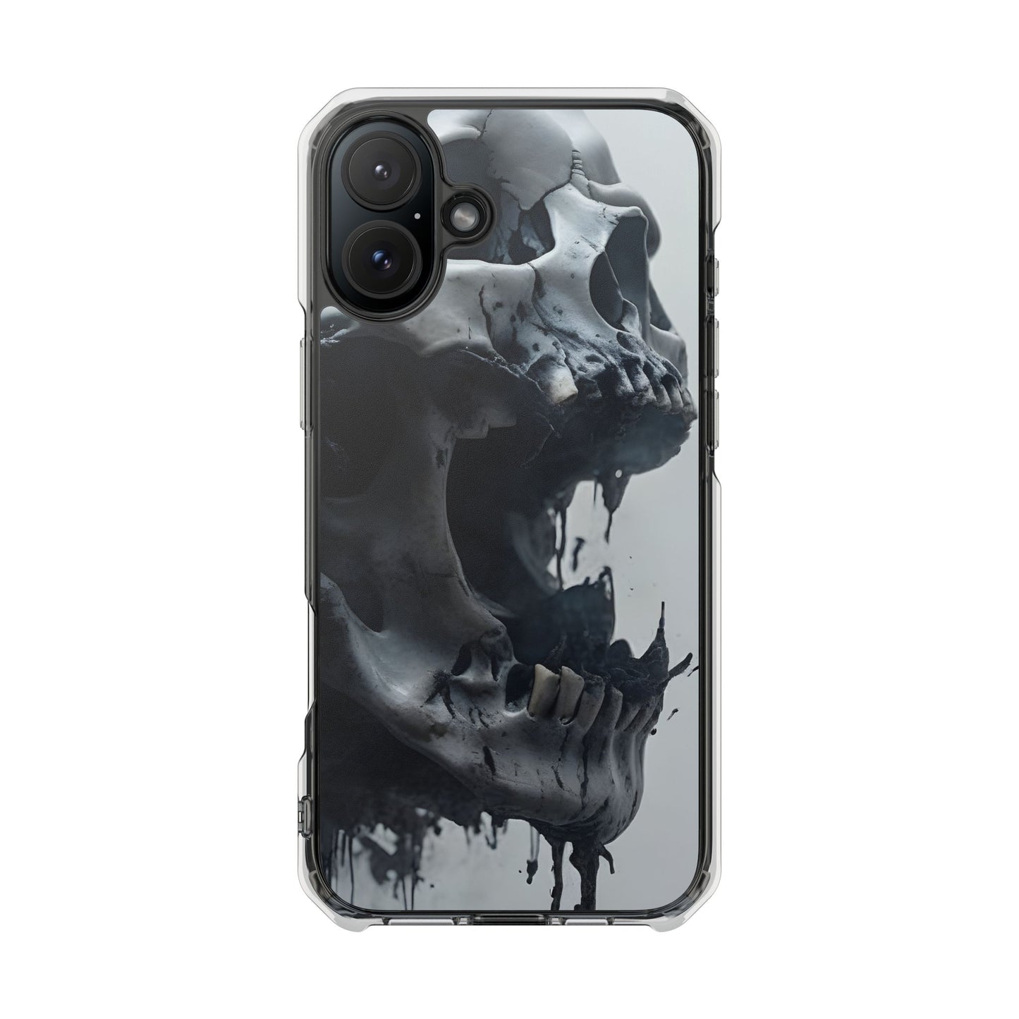 Unique Skull Design Magnetic Clear Impact Cases, Skull Phone Cases, Gothic Accessories, Halloween Gifts, Edgy Mobile Covers