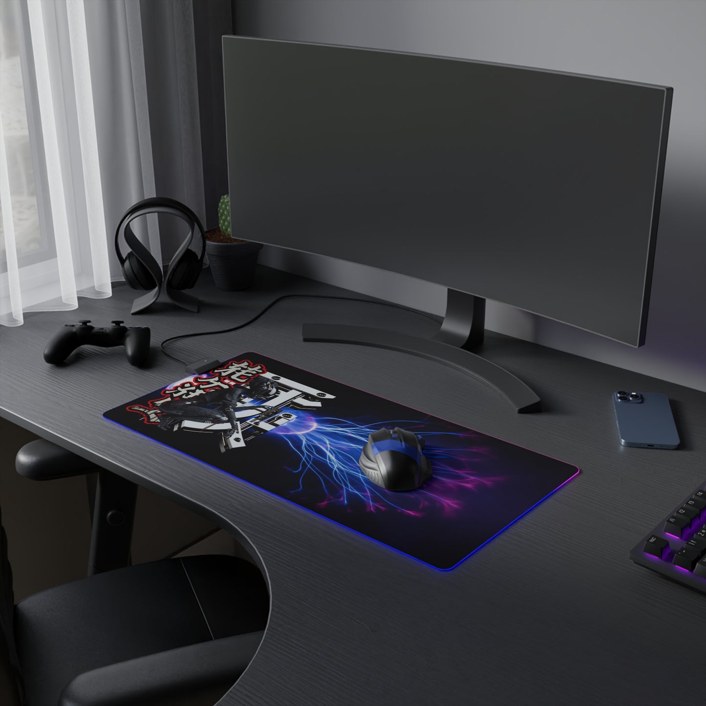LED Gaming Mouse Pad – Electric Ninja Design for Gamers