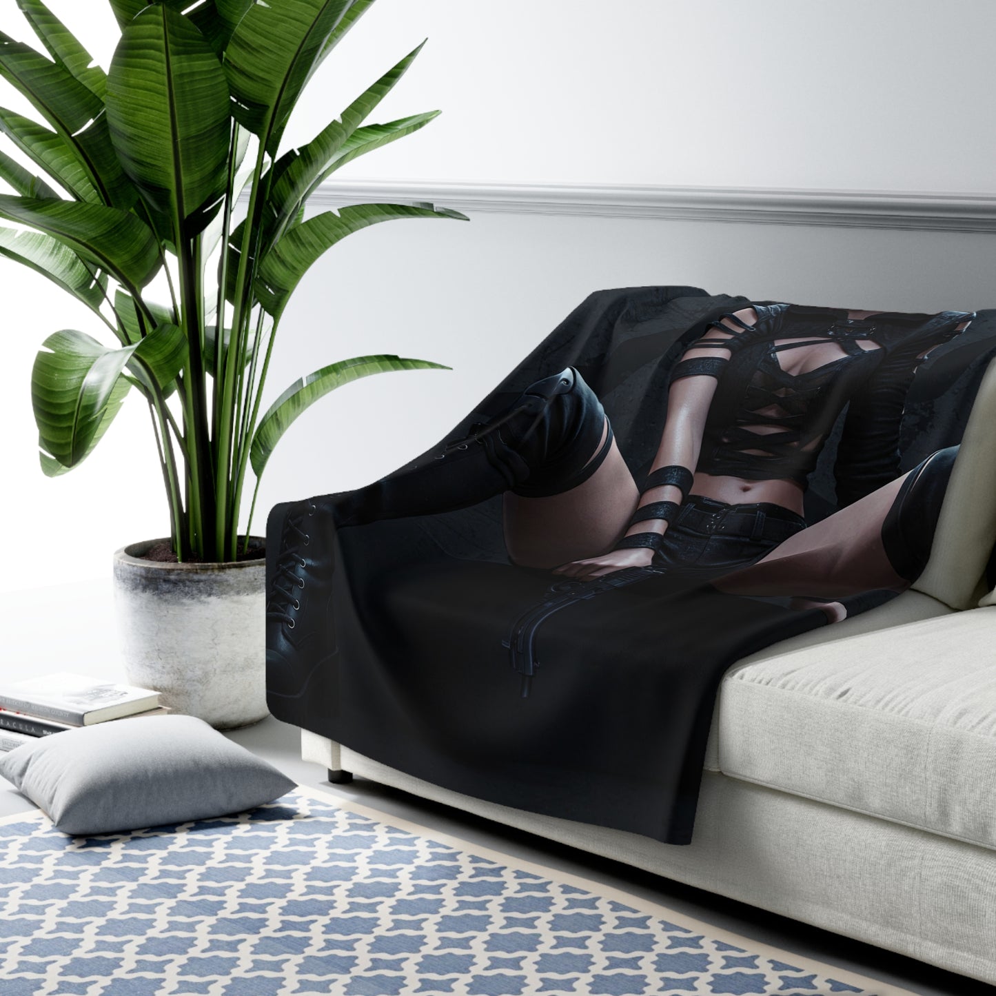 Cyber Sherpa Fleece Blanket - Cozy Cyberpunk Decor for Home