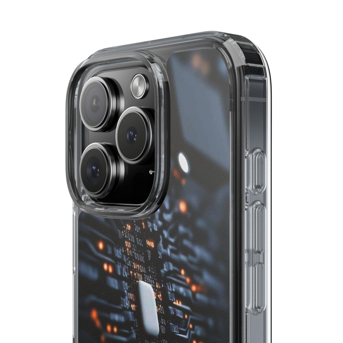 Clear Phone Case with Cyber Print