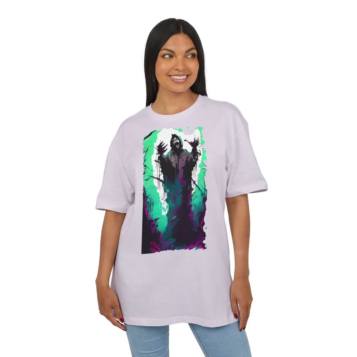 Mystical Oversized Tee - Unisex, Artistic Graphic Tee, Casual Wear, Gift for Art Lovers, Spooky Vibes Shirt