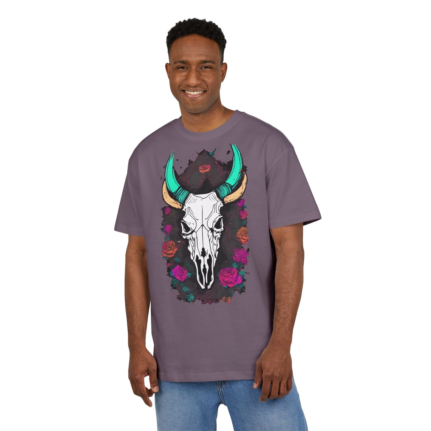 Bohemian Skull Graphic Tee, Unisex Heavy Oversize Tee, Cool Graphic T-Shirt, Festival Fashion, Casual Wear, Unique Gift Idea