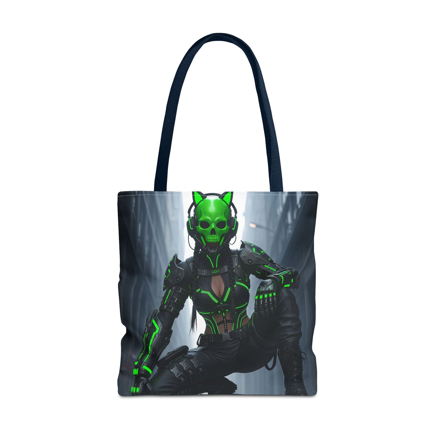 Futuristic Skull Tote Bag - Stylish Eco-Friendly Shopping Bag, Perfect for Casual Outings, Gifts, and Everyday Use