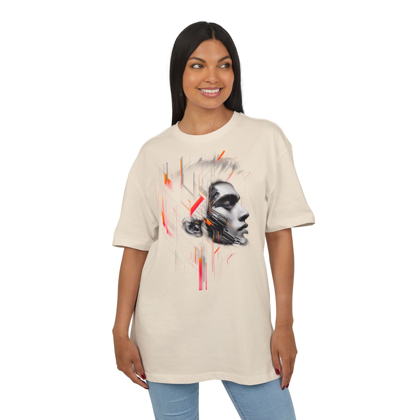 Artistic Oversize Tee - Modern Abstract Design