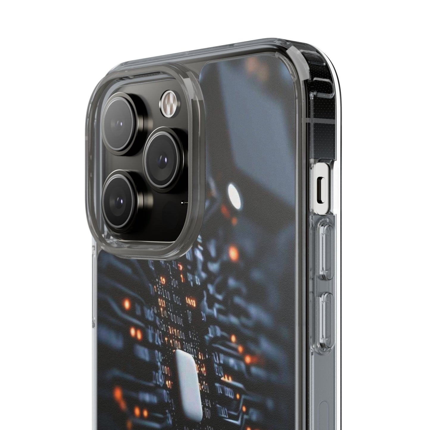 Clear Phone Case with Cyber Print