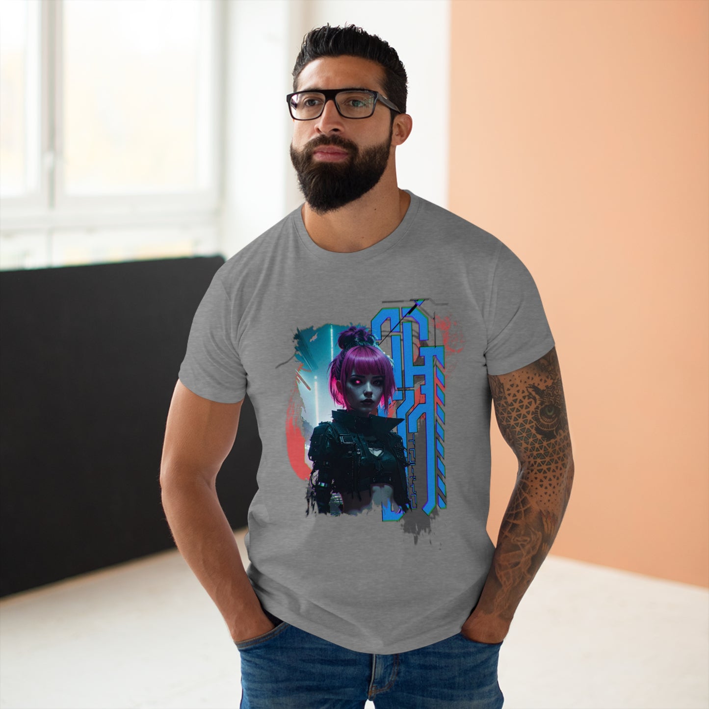 Cyberpunk Art Unisex T-Shirt, Streetwear Tee, Graphic Shirt, Gift for Him, Festival Apparel, Tech-Inspired Fashion