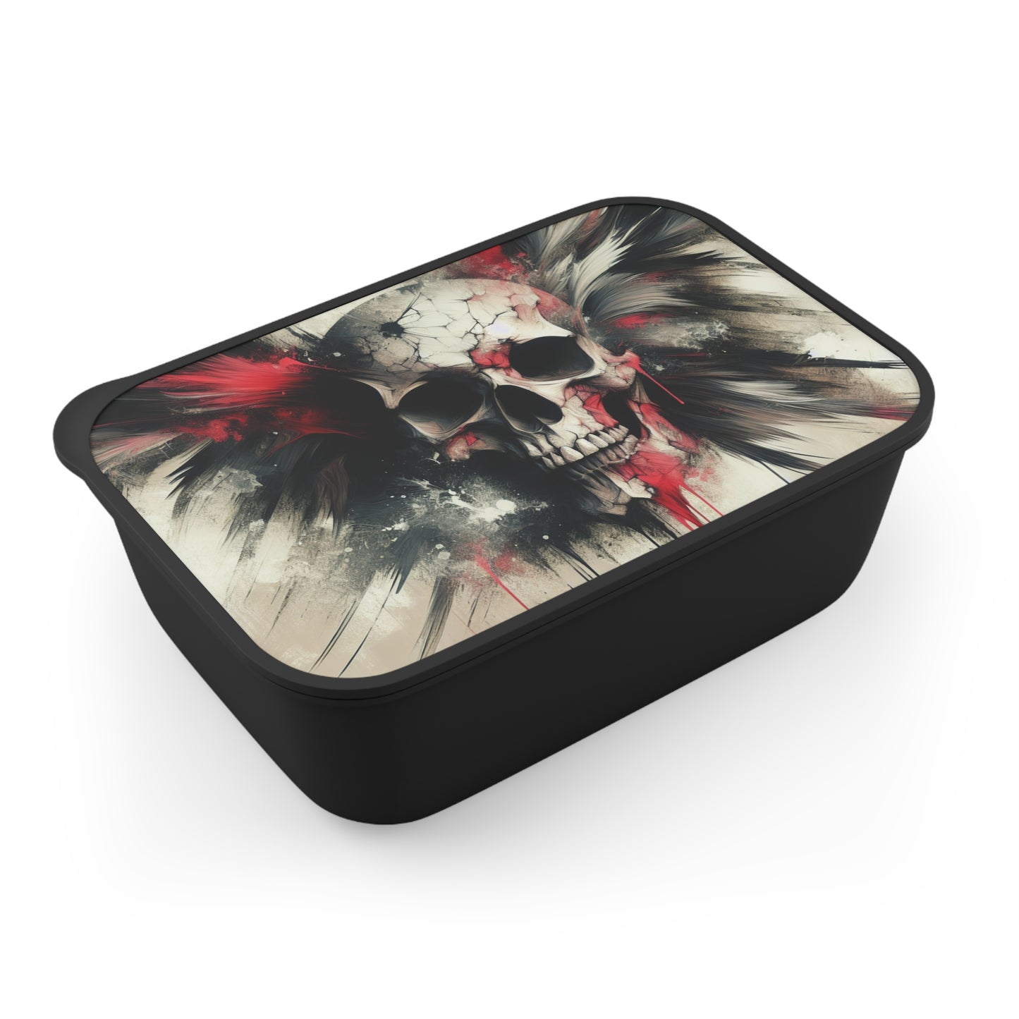 Skull Art Bento Box, Stylish Meal Prep Container, Unique Food Storage, Trendy Lunch Box, Gothic Kitchenware, Gift for Food Lovers