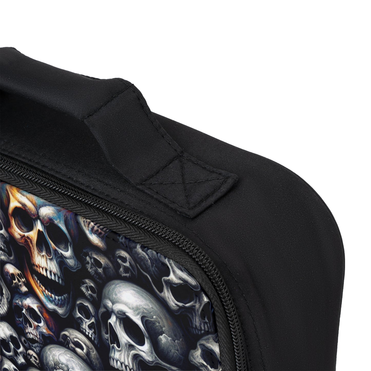 Gothic Skull Lunch Bag - Edgy Lunch Tote, Skull Pattern Insulated Bag, Dark Aesthetic Lunchbox, Halloween Gift, Unique Food Carrier