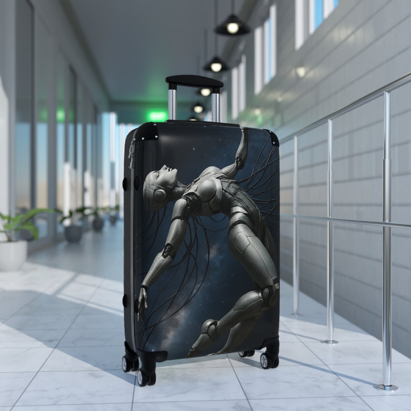 Cosmic Art Suitcase, Unique Travel Luggage, Starry Night Carry-On, Sci-Fi Baggage, Geeky Gift for Travelers