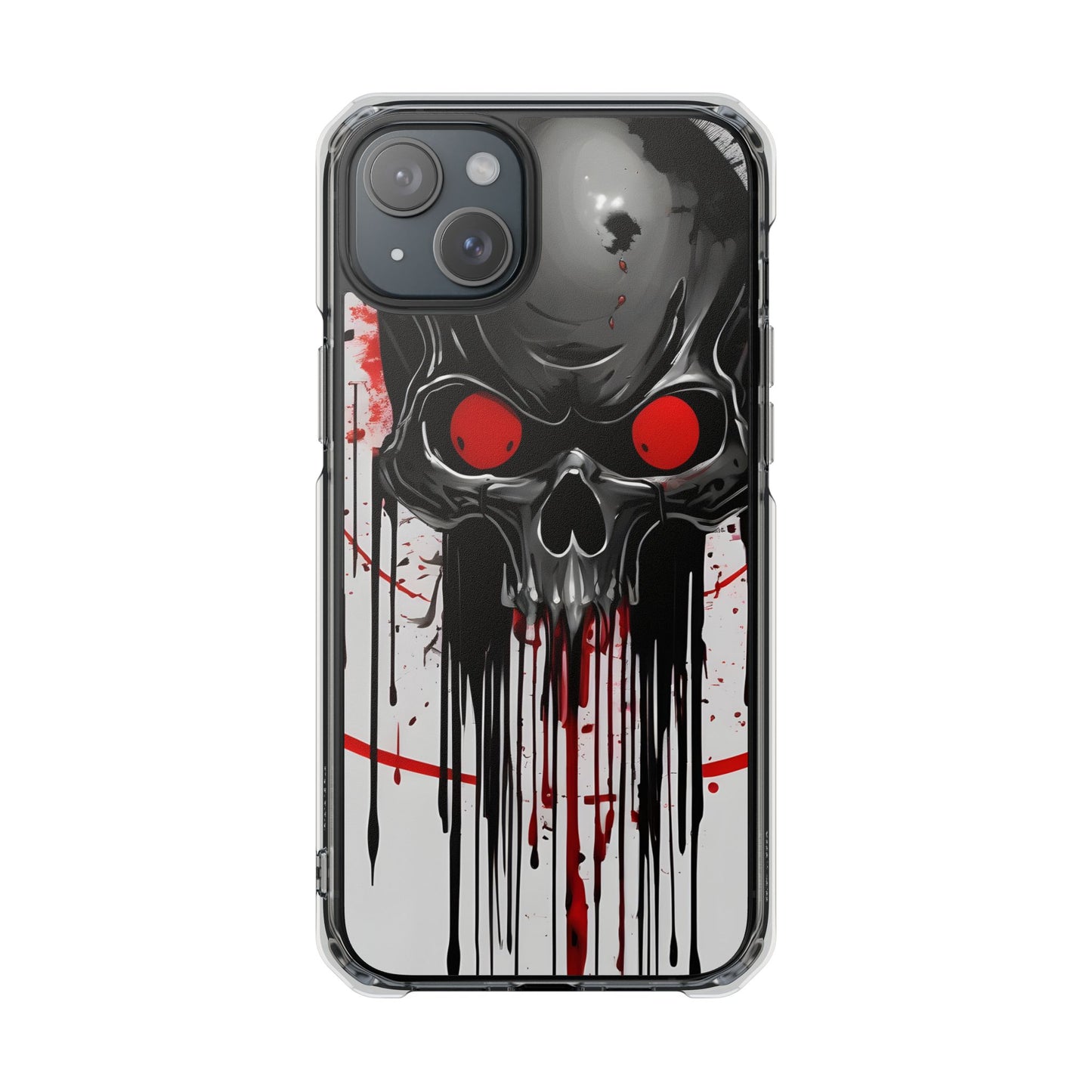 Edgy Skull Design Phone Case, Unique Protective Case, Magnetic Impact Case, Halloween Gift, Skull Lover Accessory
