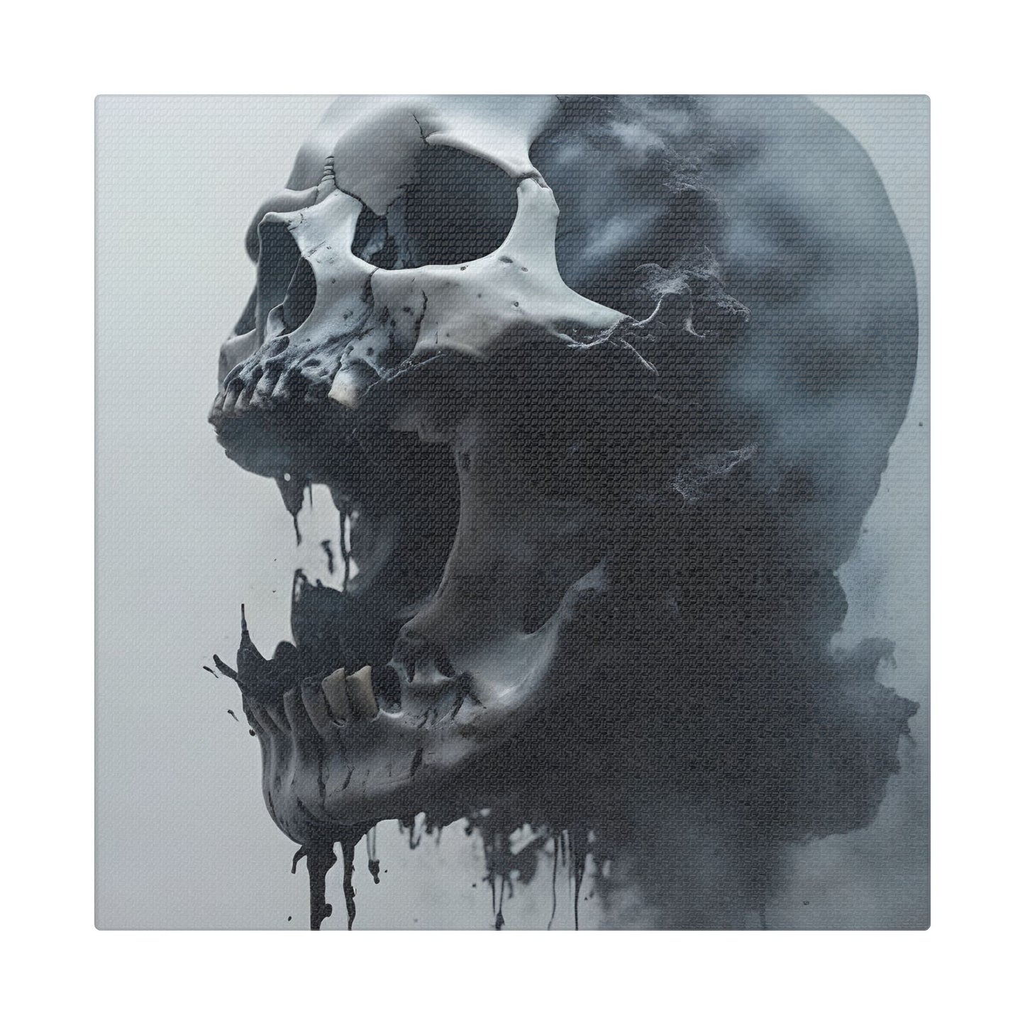 Skull Wall Art Canvas, Gothic Home Decor, Edgy Artwork for Halloween, Unique Gift for Him, Quirky Office Decor, Statement Piece