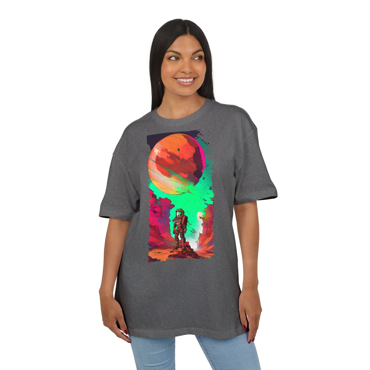 Cosmic Adventure Unisex Heavy Oversize Tee - Perfect for Space Lovers, Casual Style, Gift for Her, Him, Unique Graphic Tee, Sci-Fi Fashion