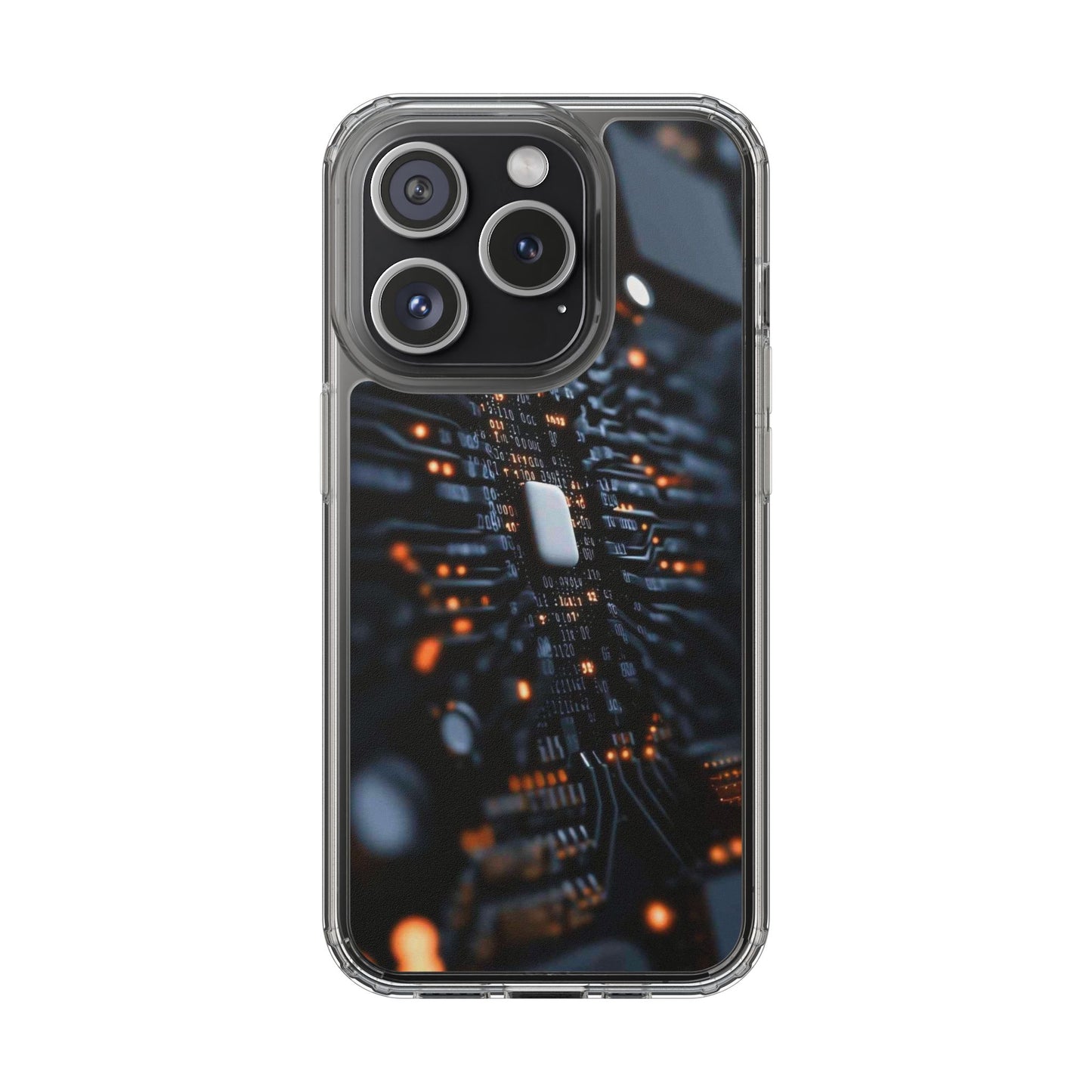 Clear Phone Case with Cyber Print