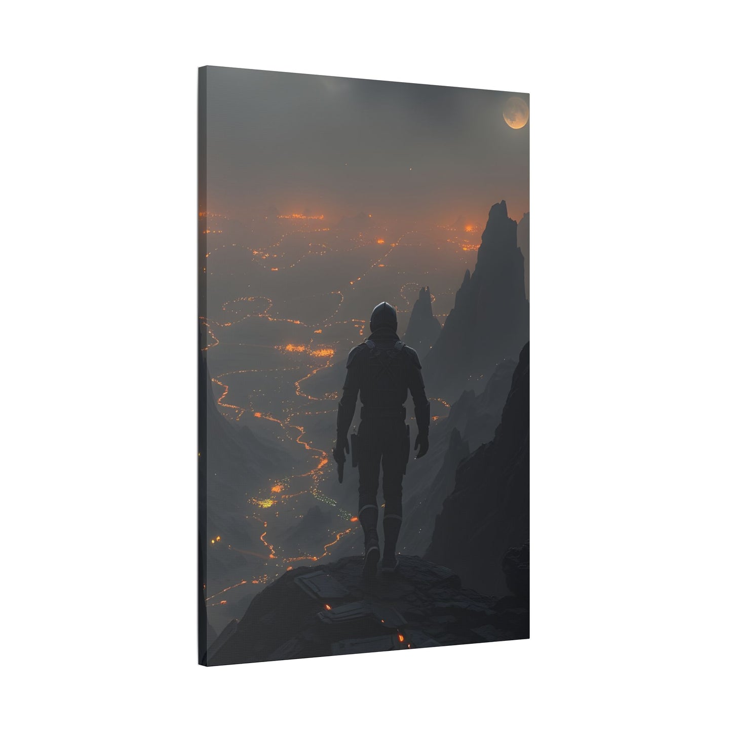 Stretched Canvas Art Print, Adventure Wall Decor, Sci-Fi Home Decor, Gamer Room Decoration, Unique Gift Idea