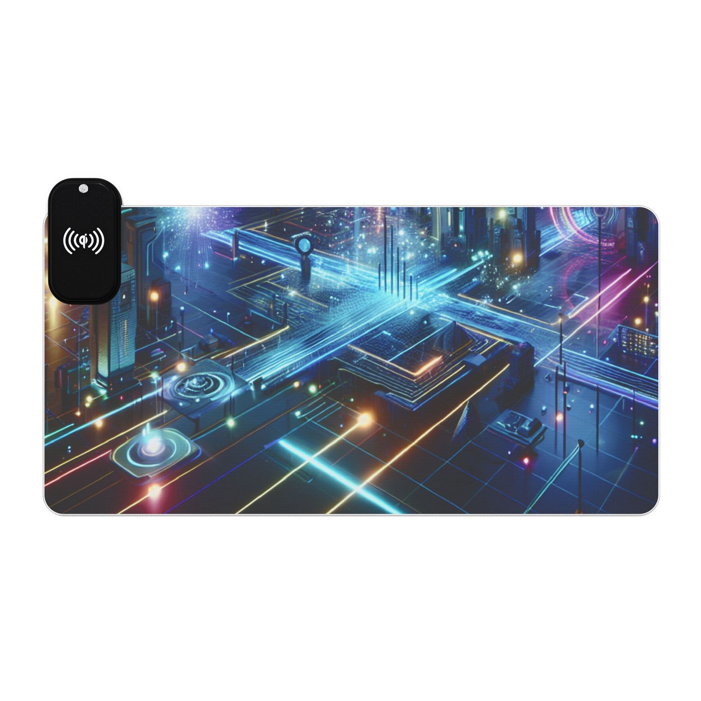 Illuminated Wireless Charging Gaming Mouse Pad, LED Pad for Gamers, Desk Accessories, Gift for Tech Lovers, Gaming Setup Decor