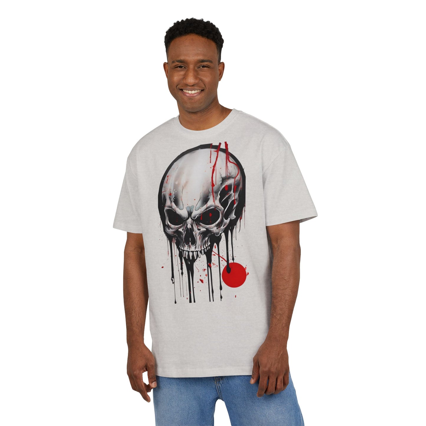 Gothic Skull Oversized Tee - Trendy Streetwear for Music Lovers, Grunge Style, Halloween Costume, Alternative Fashion, Graphic Tee