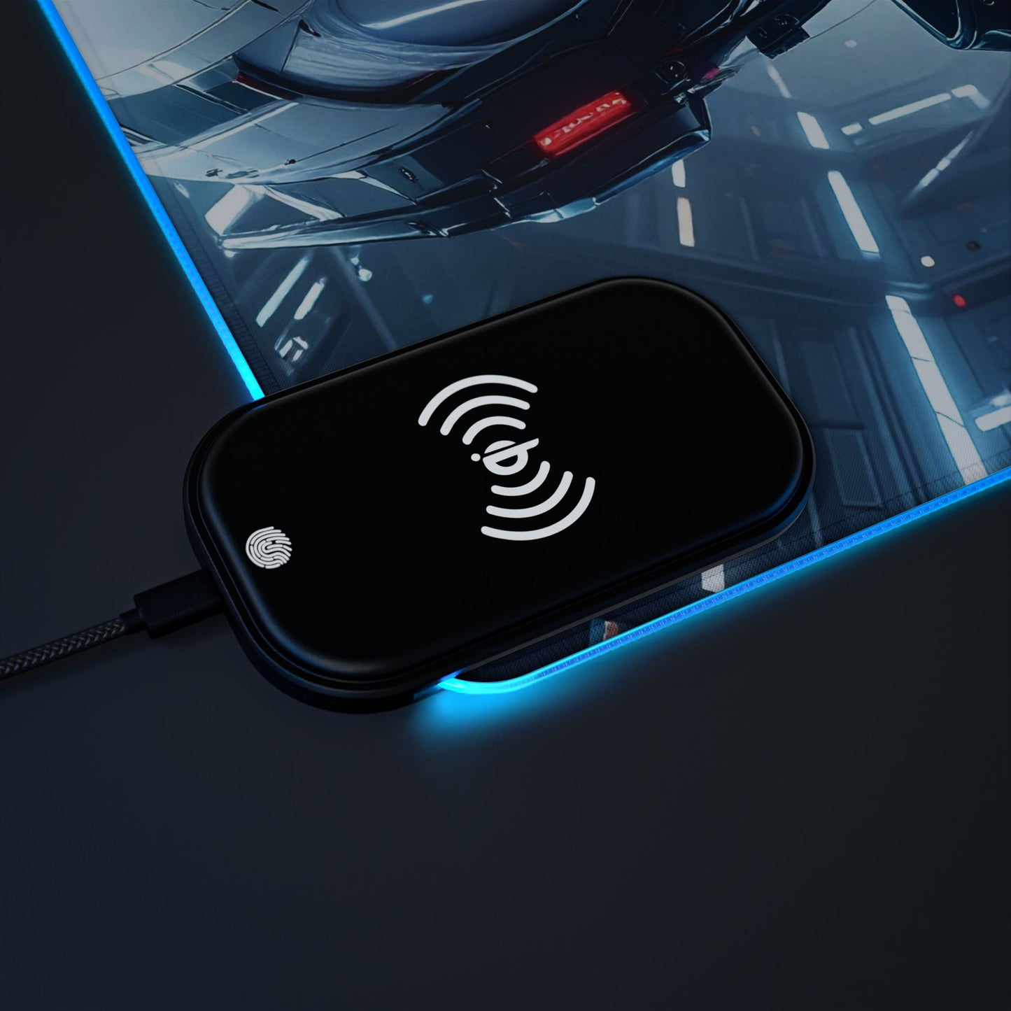 RGB LED Gaming Mouse Pad with Wireless Charging, Perfect for Gamers, Desk Accessories, Unique Gift, Tech Enthusiasts, Modern Home Office