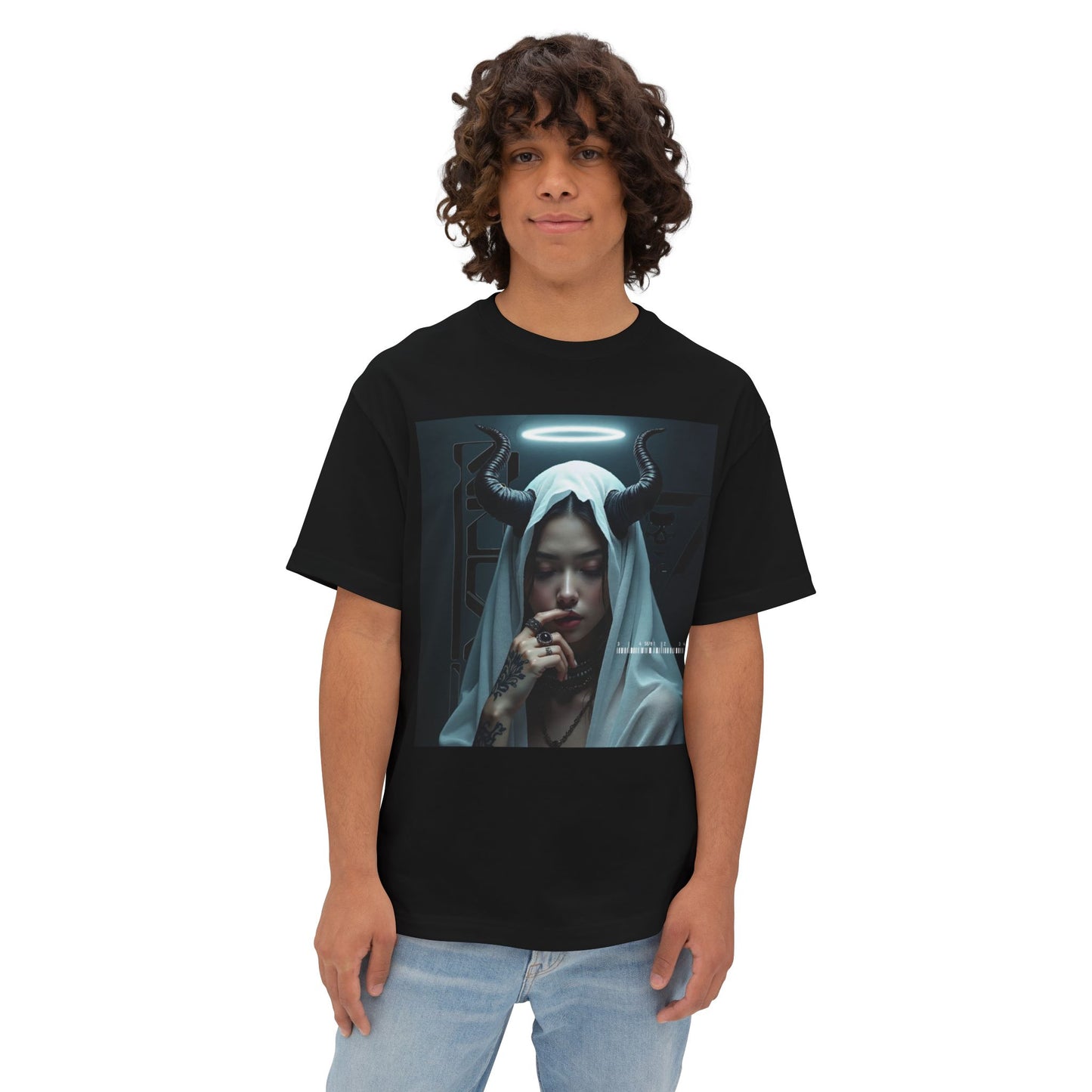 Gothic Inspired Oversized Tee - Perfect for Halloween, Music Festivals, Casual Wear, Alternative Fashion, Unique Gift Ideas