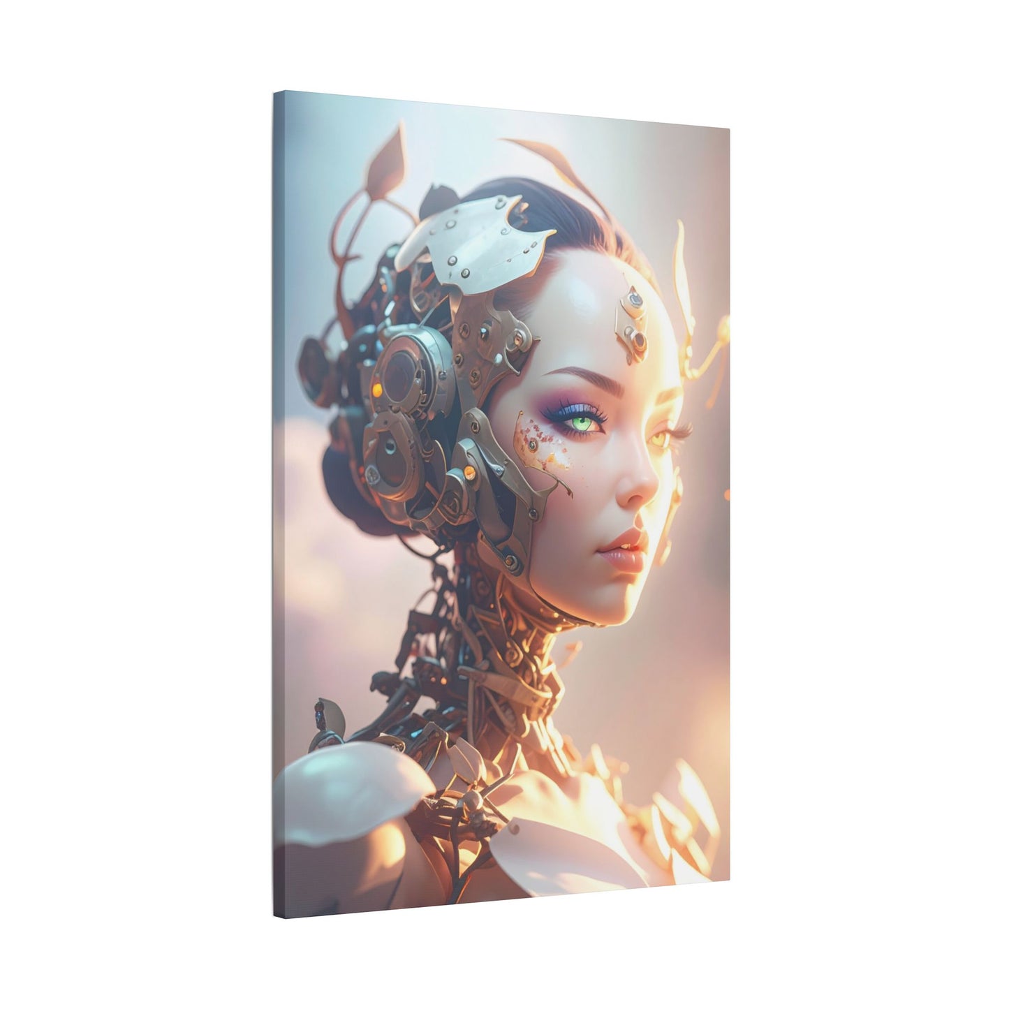 Satin Canvas Art Print, Modern Home Decor, Robot Artwork, Tech-Inspired Wall Art, Unique Gift for Tech Lovers