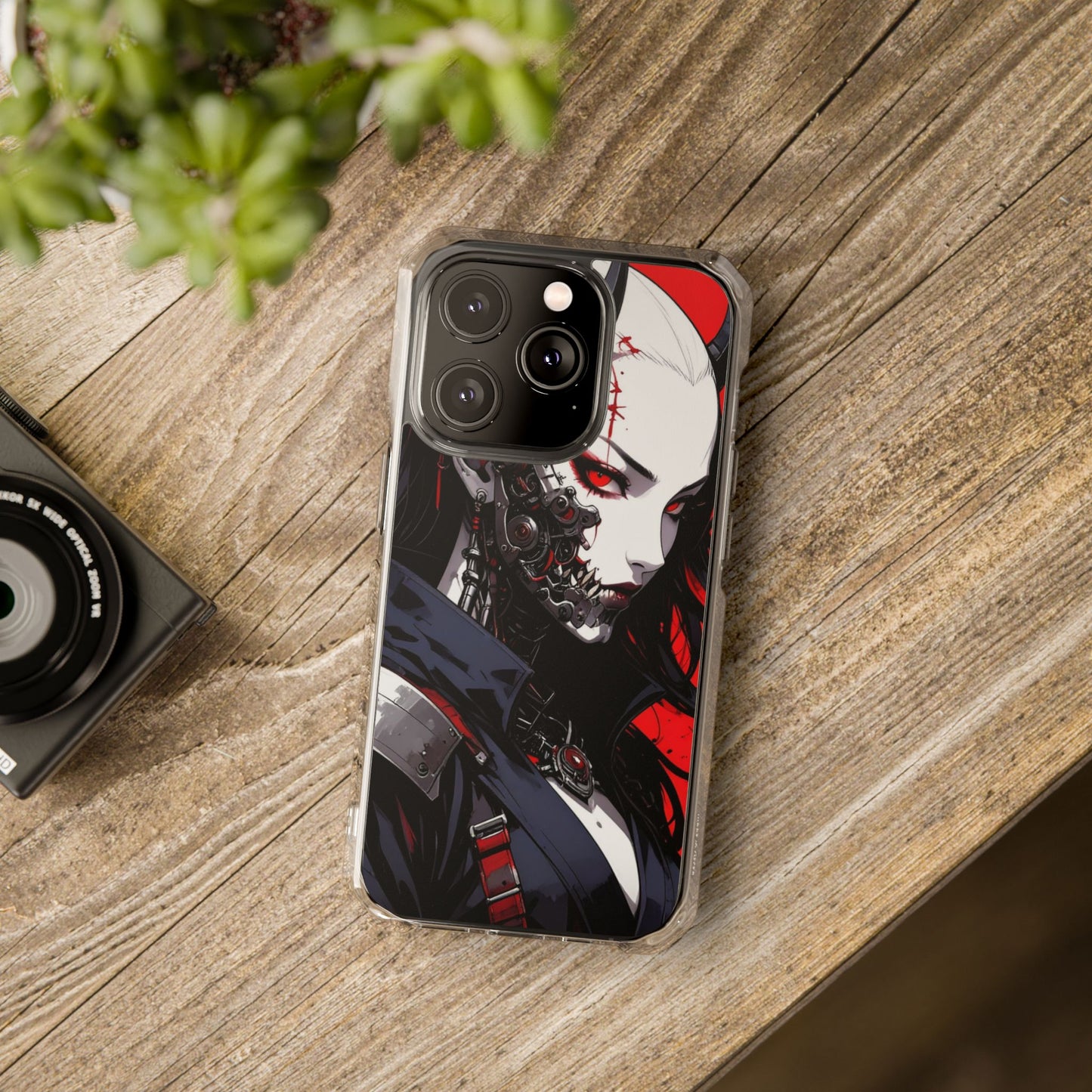 Magnetic Impact Phone Case, Anime Art Phone Cover, Goth Accessories for Her, Gift for Tech Lovers, Unique Phone Protection