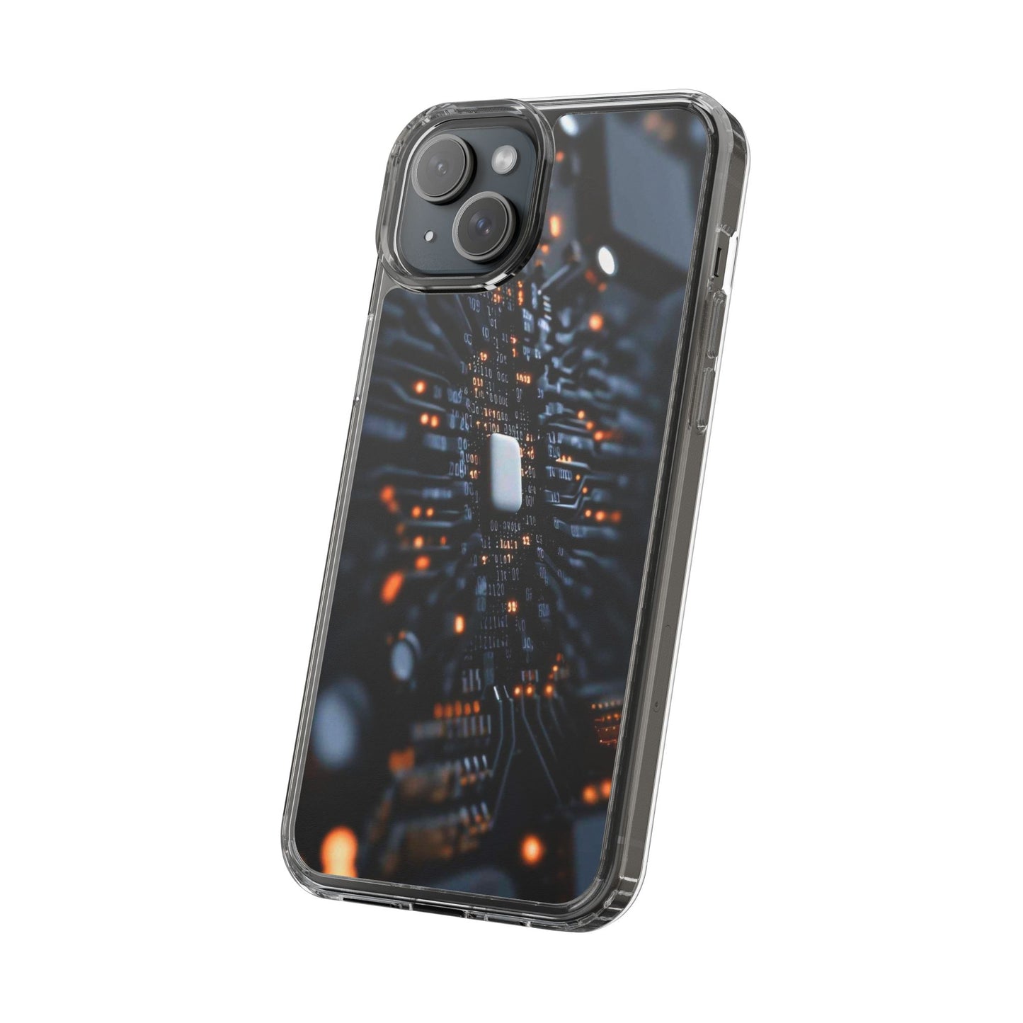 Clear Phone Case with Cyber Print