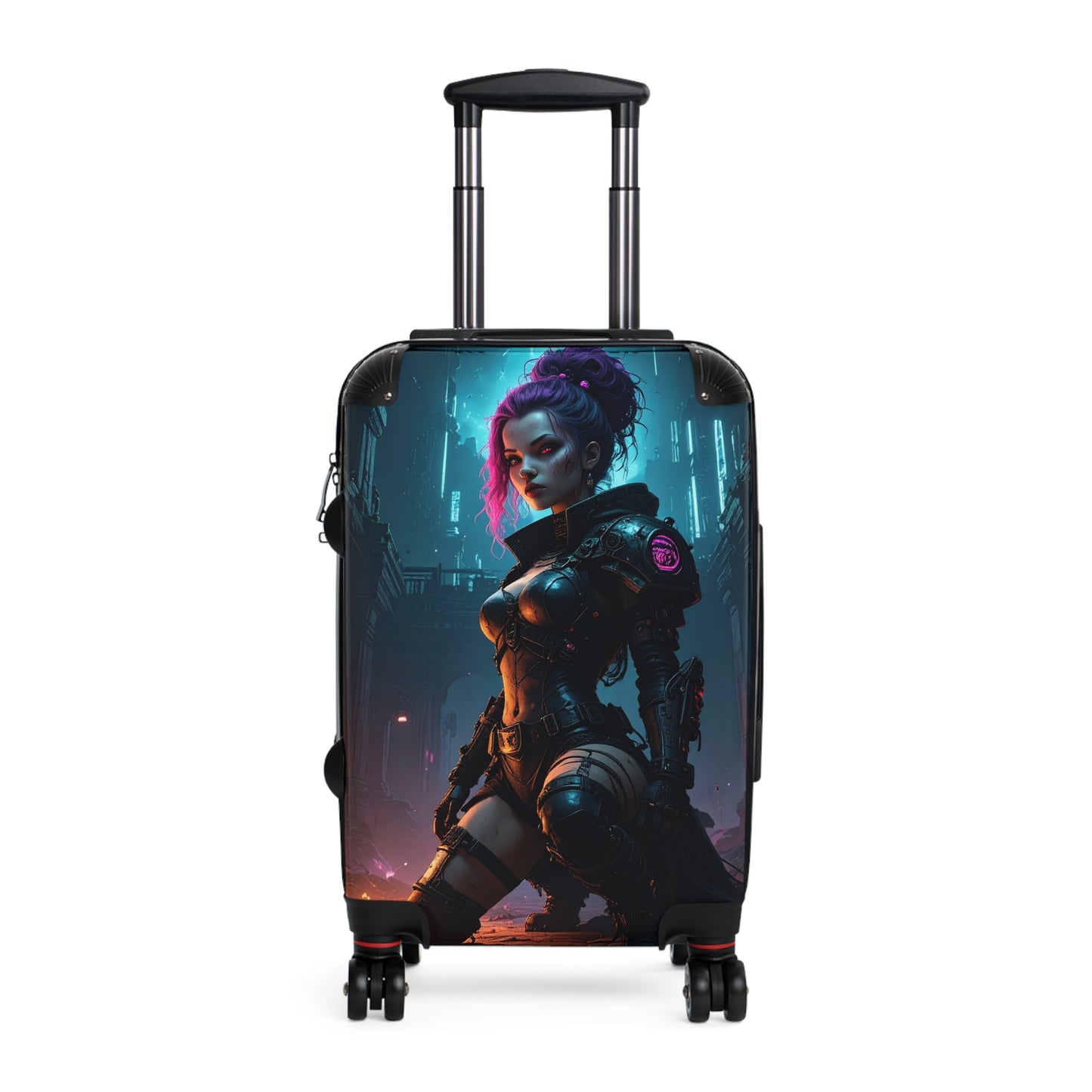 Futuristic Graphic Suitcase, Travel Luggage for Adventurers, Cyberpunk Style Carry-On, Unique Gift for Travelers, Stylish Vacation Bag