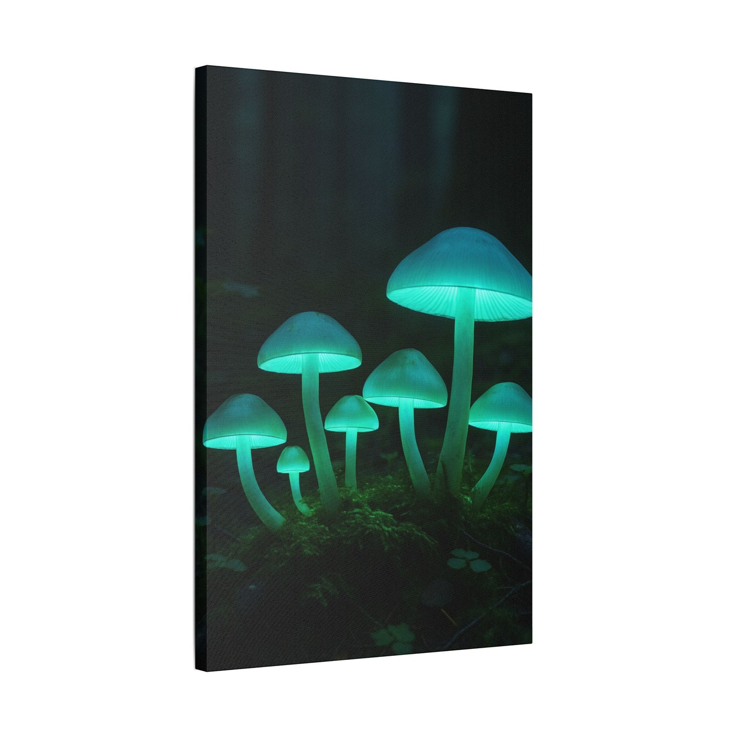 Glowing Mushroom Canvas Art Print, Mystical Wall Decor, Nature Lovers Gift, Home Aesthetic, Unique Artwork for Bedrooms, Living Rooms