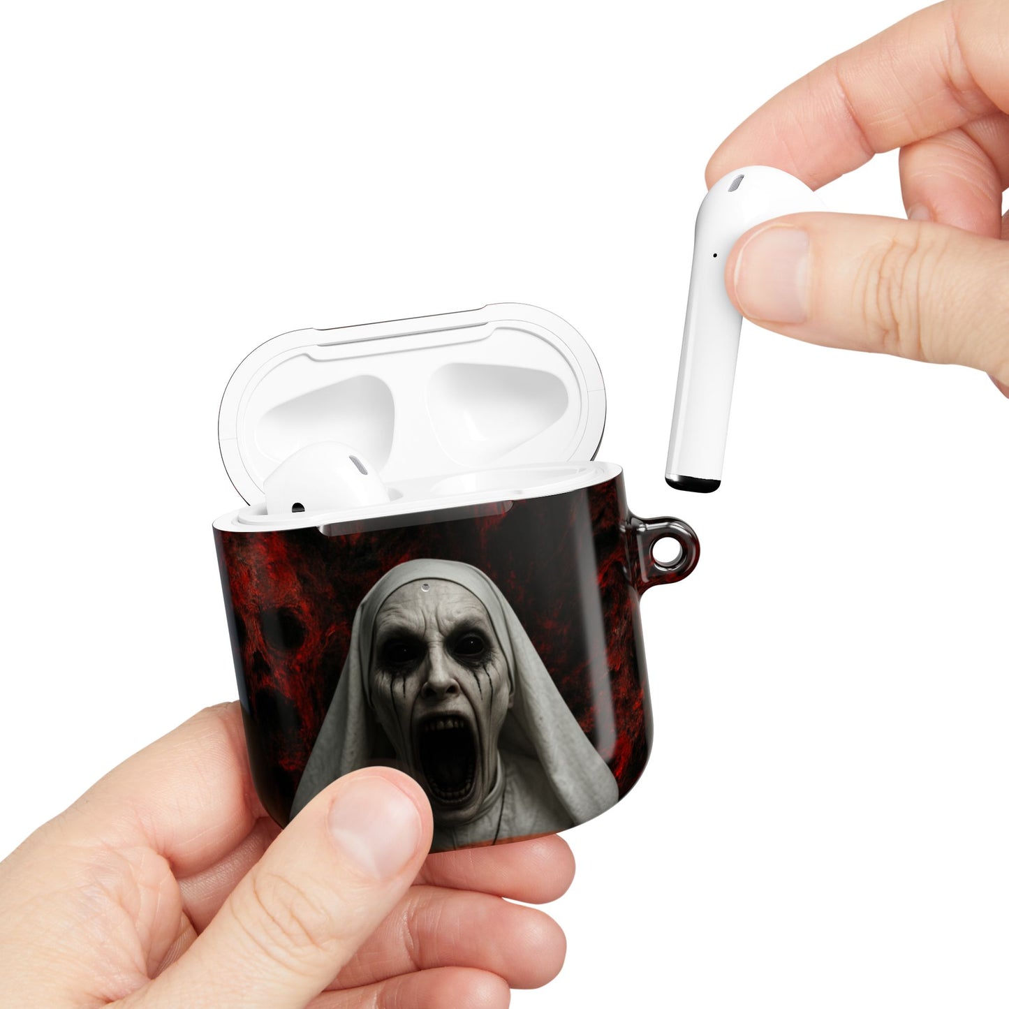 Horror-Themed AirPod Case, Spooky Earbud Cover, Unique Gift for Halloween, Gothic Design, Perfect for Music Lovers