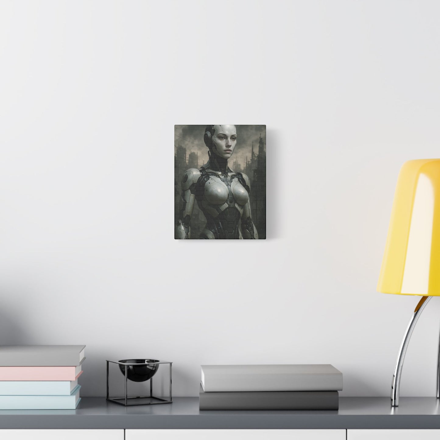 Futuristic Robot Art Canvas Print, Sci-Fi Home Decor, Modern Wall Art, Tech-Inspired Artwork, Gift for Tech Lovers