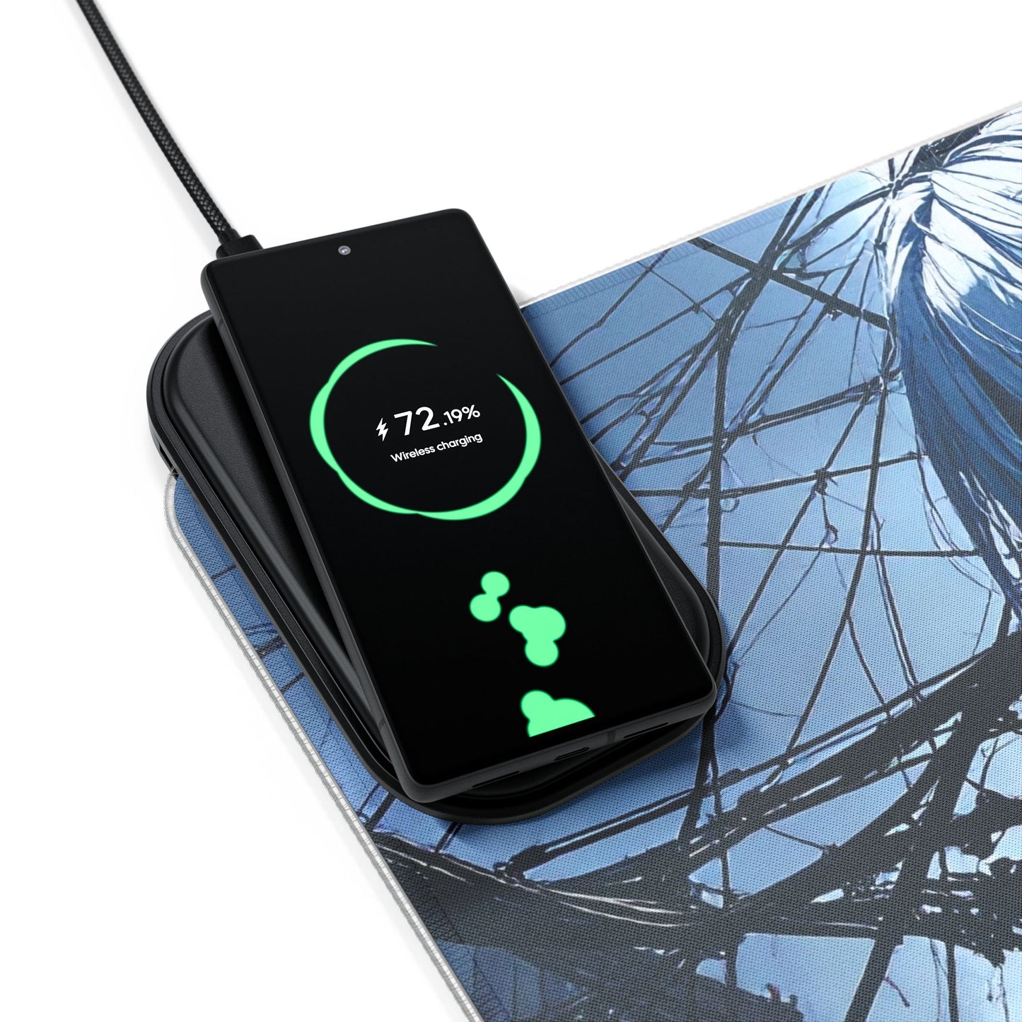 LED Gaming Mouse Pad with Wireless Charging - Futuristic Design for Gamers, Perfect for Home Office, PC Setup, Gaming Desk
