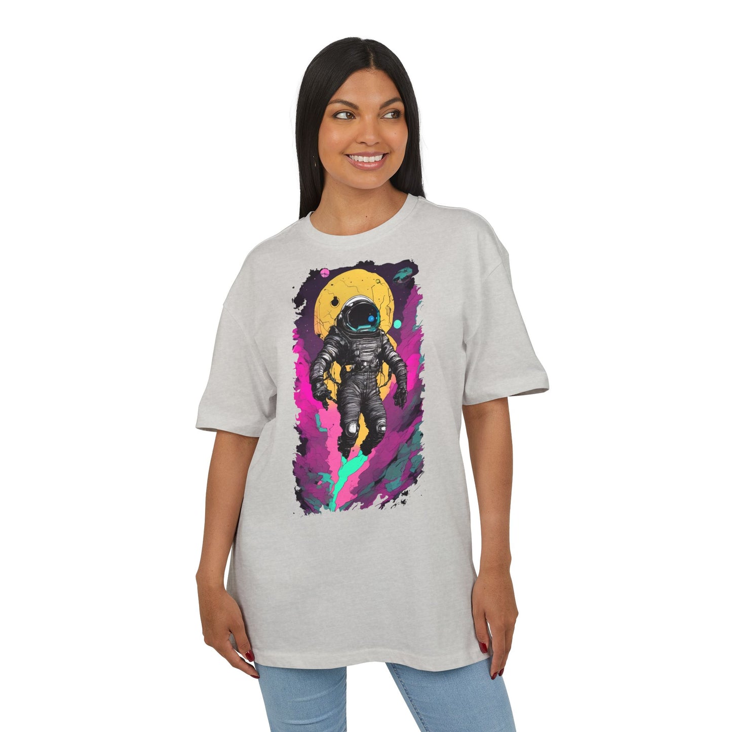 Cosmic Astronaut Tee, Unisex Oversize Tee, Space Graphic Shirt, Retro Astronaut T-Shirt, Gift for Space Lovers, Unique Graphic Tee