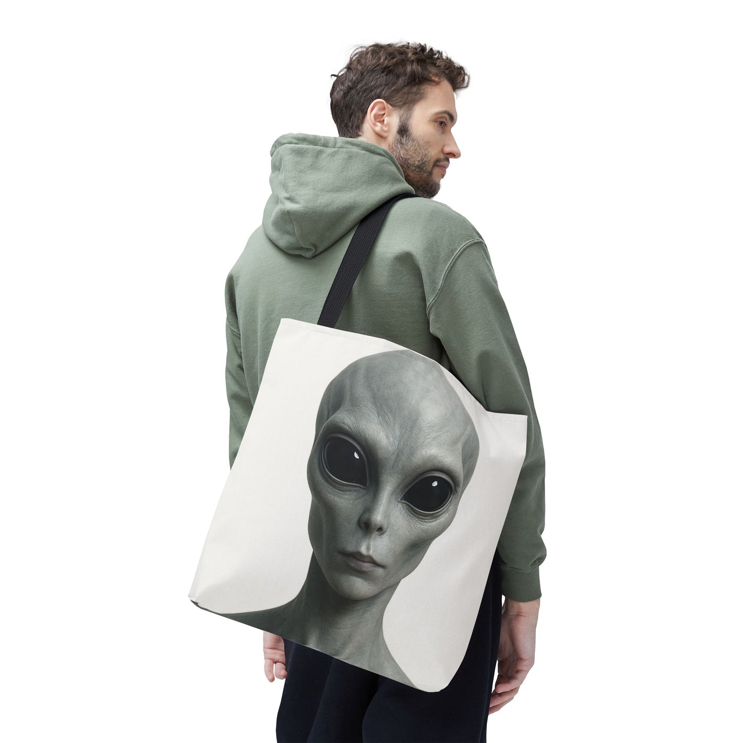Alien Tote Bag | Intergalactic Style, Eco-Friendly Reusable Bag, Quirky Gift, Space Enthusiast Accessory, Unique Shopping Tote