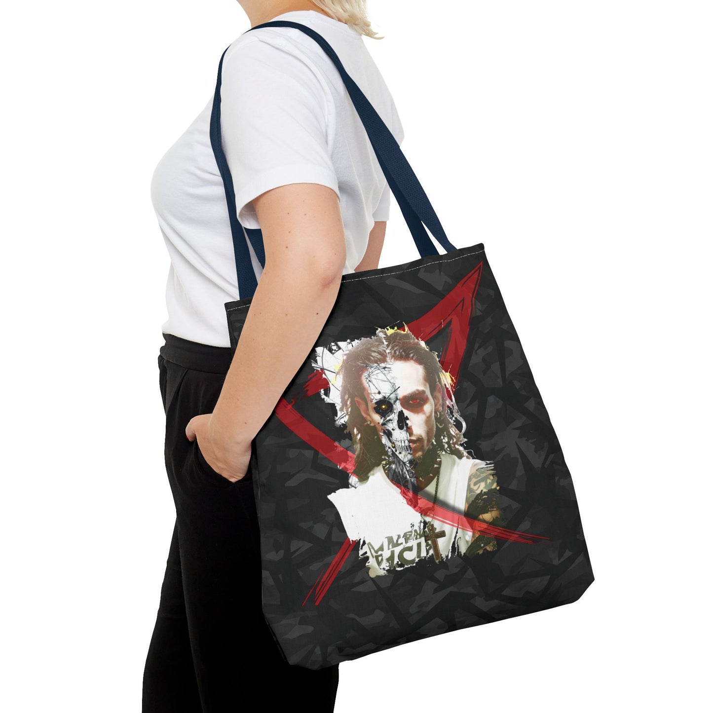 Edgy Graphic Tote Bag, Cool Tote for Concerts, Alternative Fashion, Gift for Music Lovers, Everyday Carry